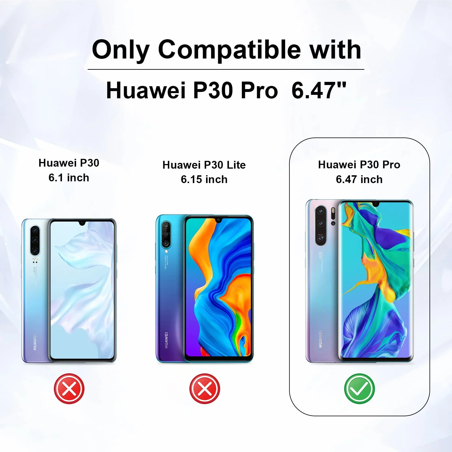 GiiYoon zestaw 2, szkło hartowane do Huawei P30 Pro [pełne pokrycie] [szkło ochronne 9H twardość] [Bez pęcherzyków] [Odporne na zarysowania] folia ochronna na ekran kompatybilna z Huawei P30 Pro
