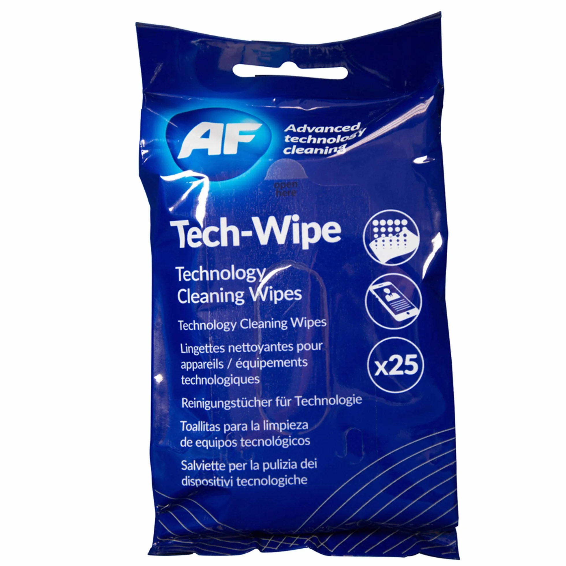 AF Tech Wipes – do czyszczenia ekranu, tabletu, iPada, telefonu, VR, przełącznika, laptopa, klawiatury komputera, ekranu dotykowego i chusteczek do czyszczenia obiektywów - MTW025P