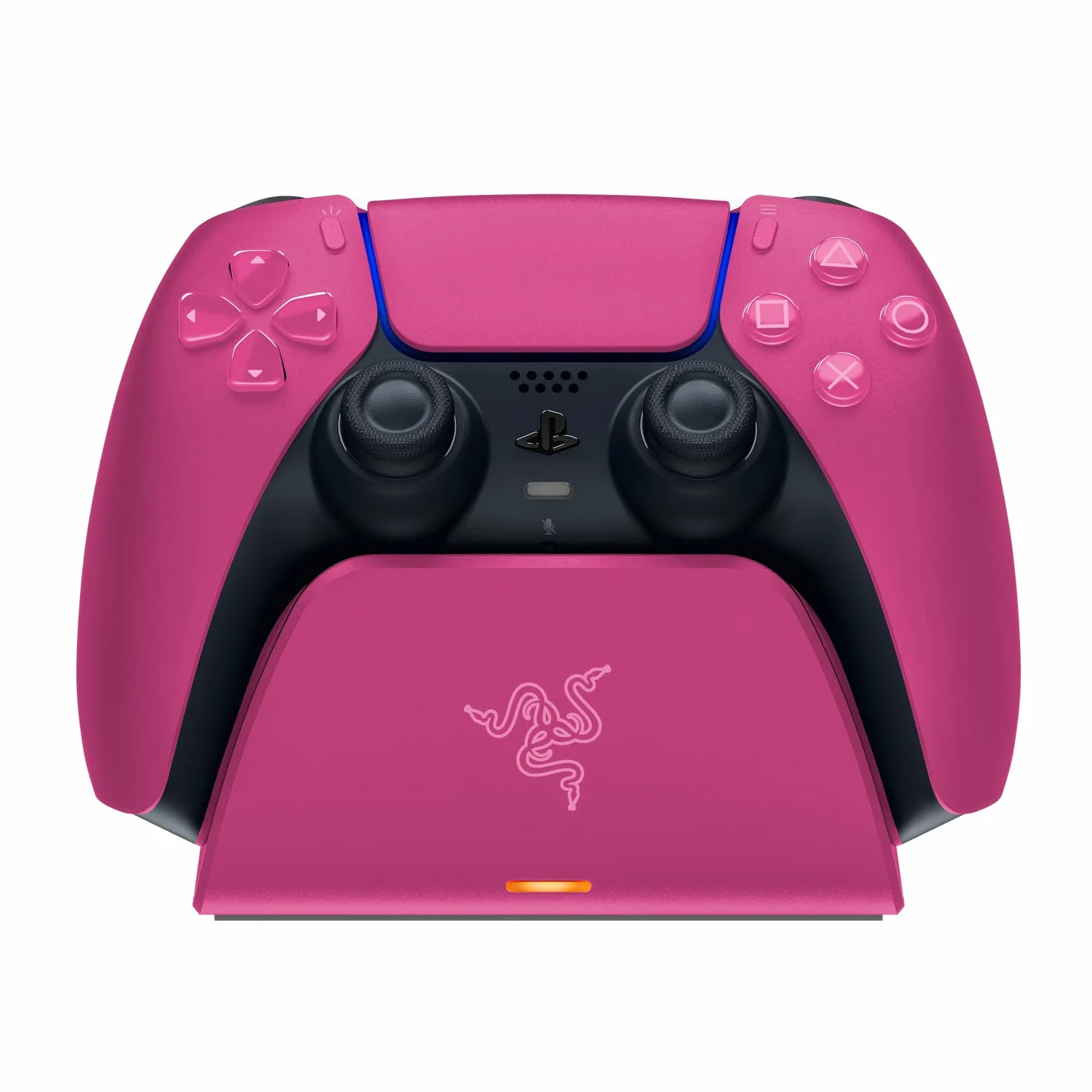 Razer Stacja do szybkiego ładowania – stacja szybkiego ładowania do kontrolera PS5 (szybkie ładowanie, zakrzywiona konstrukcja obudowy, obsługa jedną ręką, ładowanie przez USB) różowa