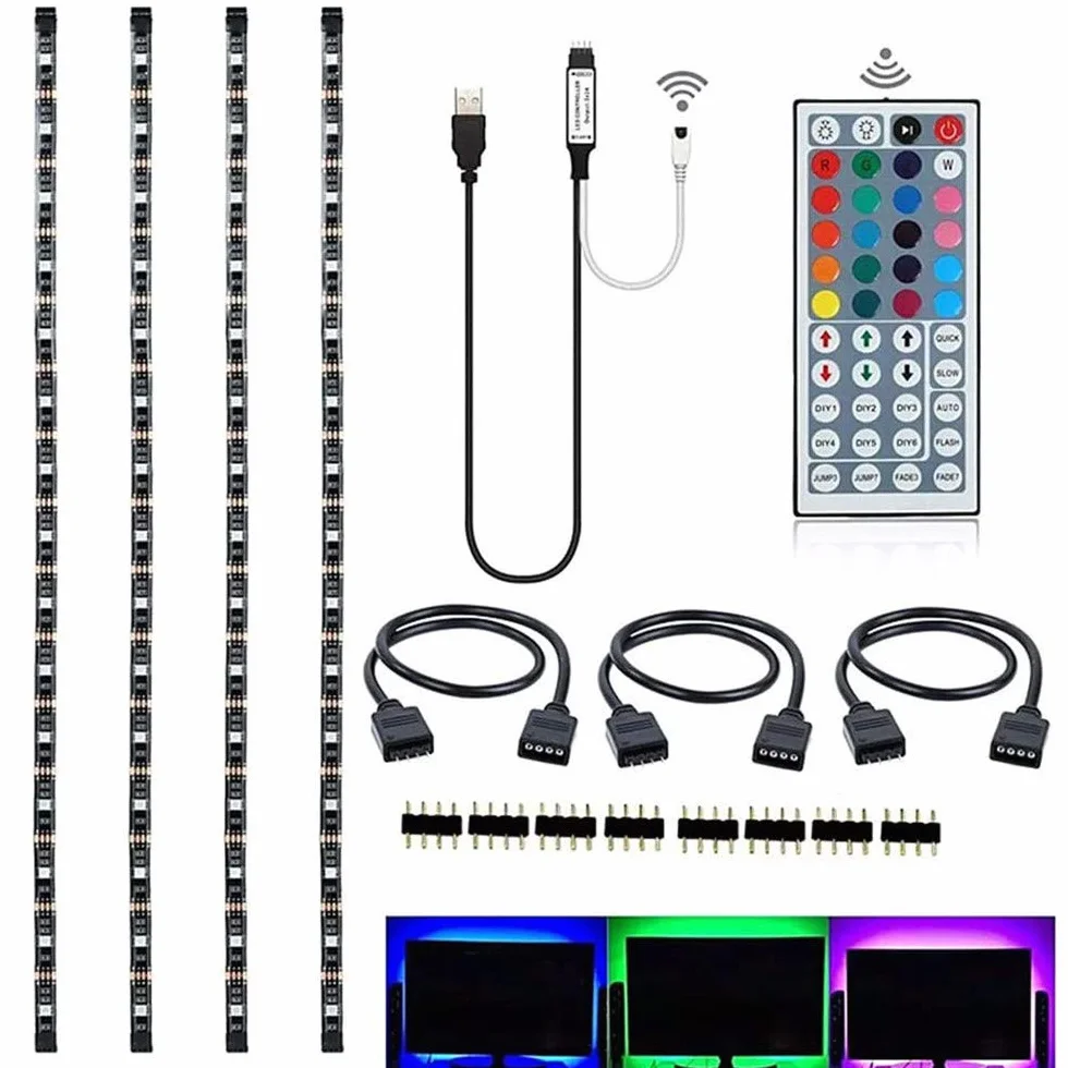 DC 5 V kabel USB pasek LED lampa SMD 5050 TV tło zestaw oświetlenia biurko tło lampa do telewizora komputerowego ekran wyświetlacza wielokolorowa osłona