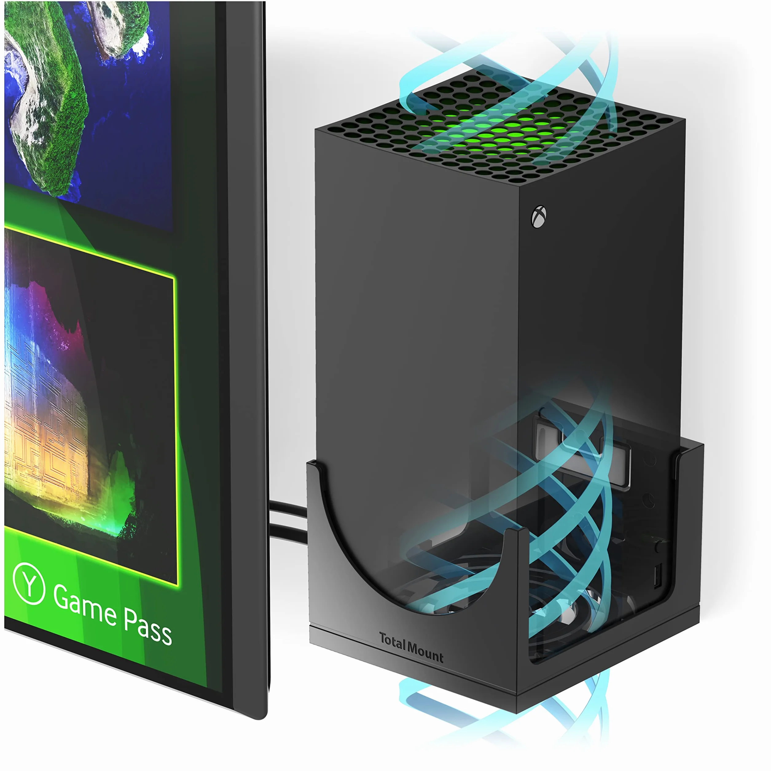 TotalMount Uchwyt ścienny dla Xbox Series X z poziomicą i systemem odprowadzania ciepła Uchwyt konsoli do montażu na ścianie