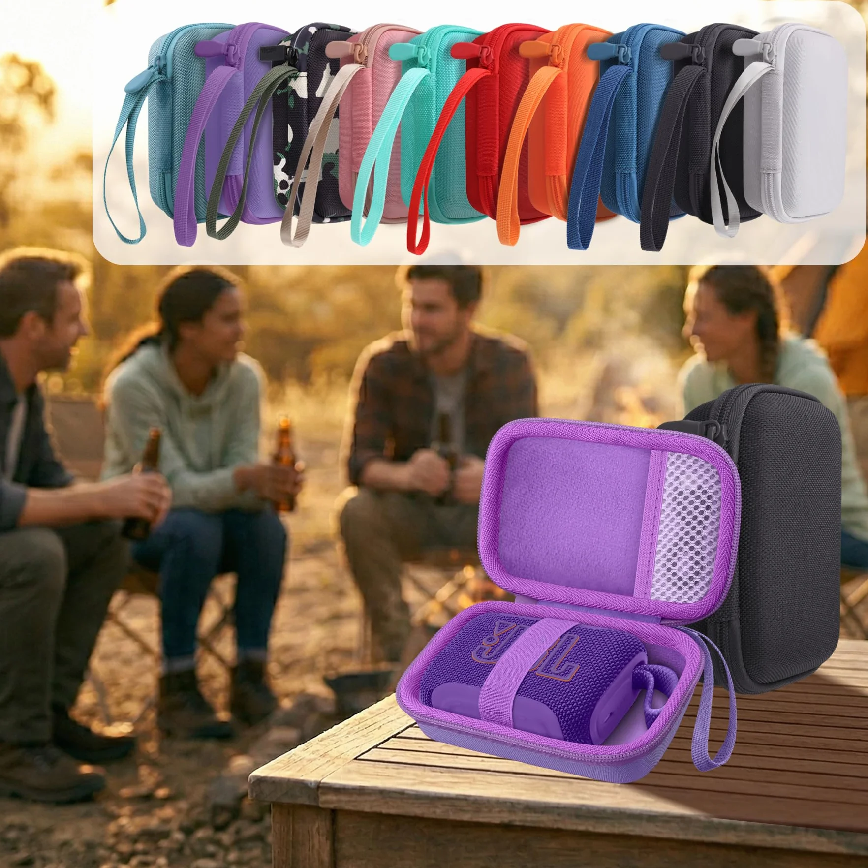 co2CREA Twarde etui ochronne na telefon komórkowy JBL GO 4 Ultra przenośny głośnik Bluetooth, tylko torba