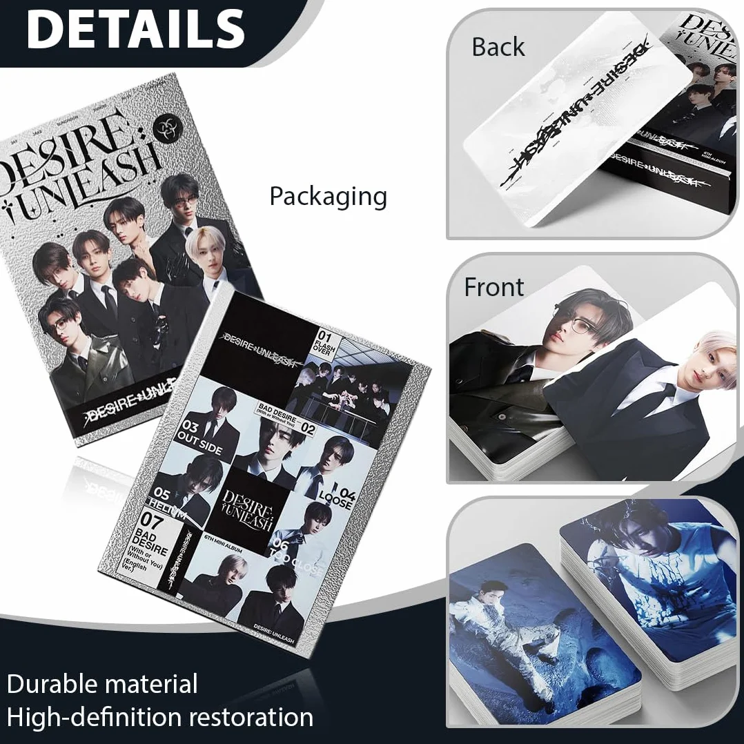 Kpop Karty Enhypen Photocards 55 szt., karty Lomo, merch albumu Enhypen dla fanów (B)