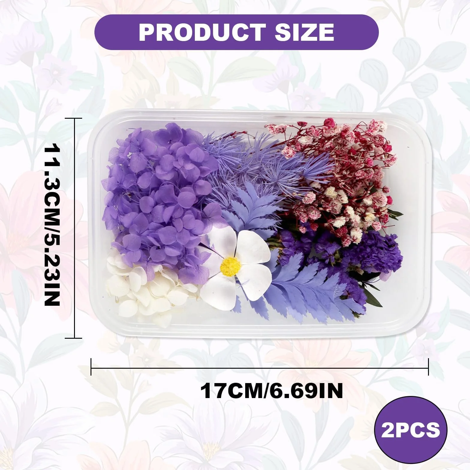 Sztuczne kwiaty z żywicy epoksydowej 2 sztuki dekoracje do scrapbookingu DIY fioletowy