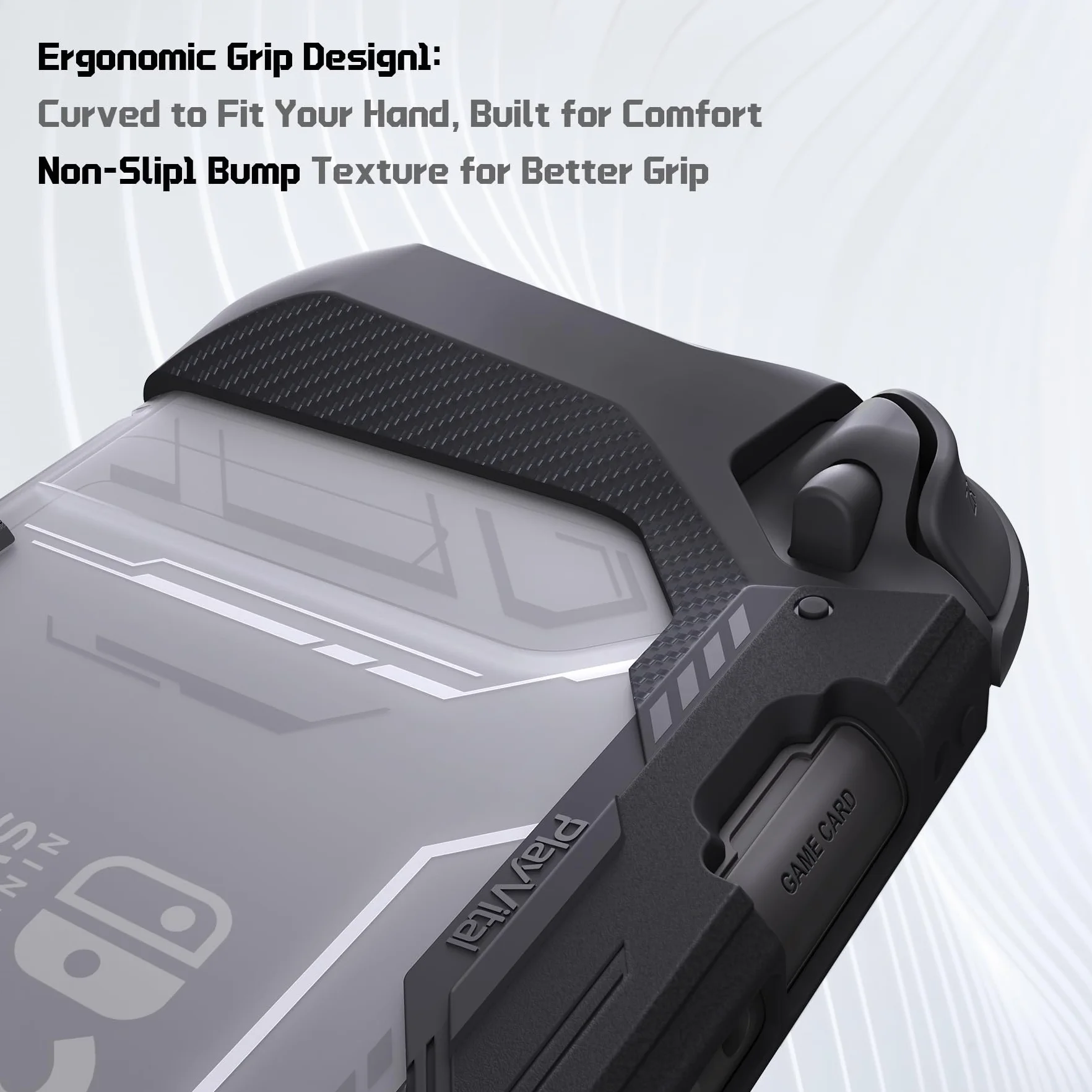 PlayVital Meteor Etui do Switch 2 Ochronny Pokrowiec do Switch 2 z Uchwytem Joycon,Dockable Osłona z Nakładkami na Joysticki–Czarny
