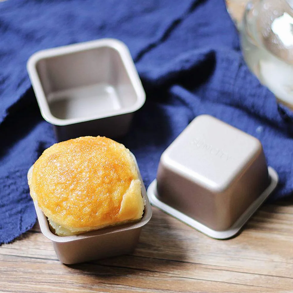 Nonstick Mini Formy Do Pieczenia Ciast, 3-calowe Kwadratowe Puszki Do Mini Bochenków, Pojedyncze Patelnie Brownie Ze Stali Węglowej, Kwadratowe Patelnie Do Ciastek Do Pieczenia W Piekarniku (6)