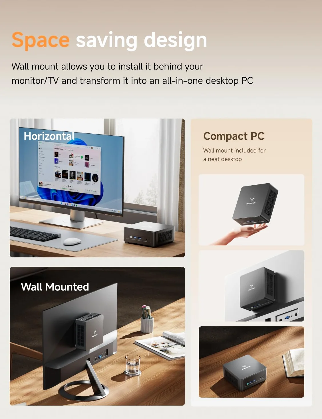 MINISFORUM UM760 Slim Mini PC, procesor AMD Ryzen 5 7640HS (6 rdzeni/12 wątków, do 5,0 GHz), 16 GB pamięci RAM DDR5 i dysk SSD PCIe 4.0 o pojemności 1 TB, 8K@60Hz HDMI 2.1/ USB4, WIFI6E/BT5.2