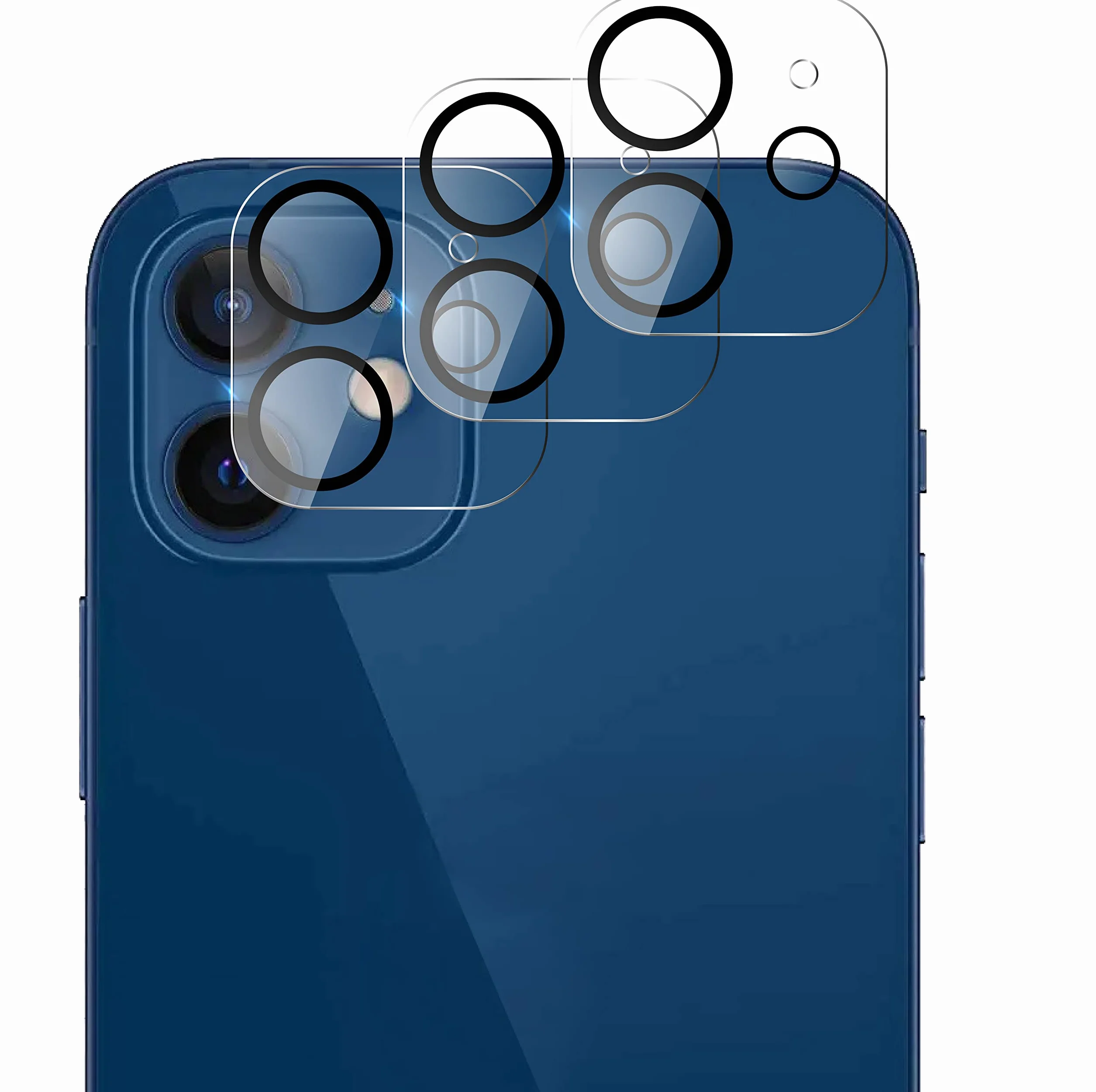 Osłona obiektywu aparatu dla iPhone 12 [3 Sztuki] szkło na aparat hartowane, folia ochronne obiektyw tylna