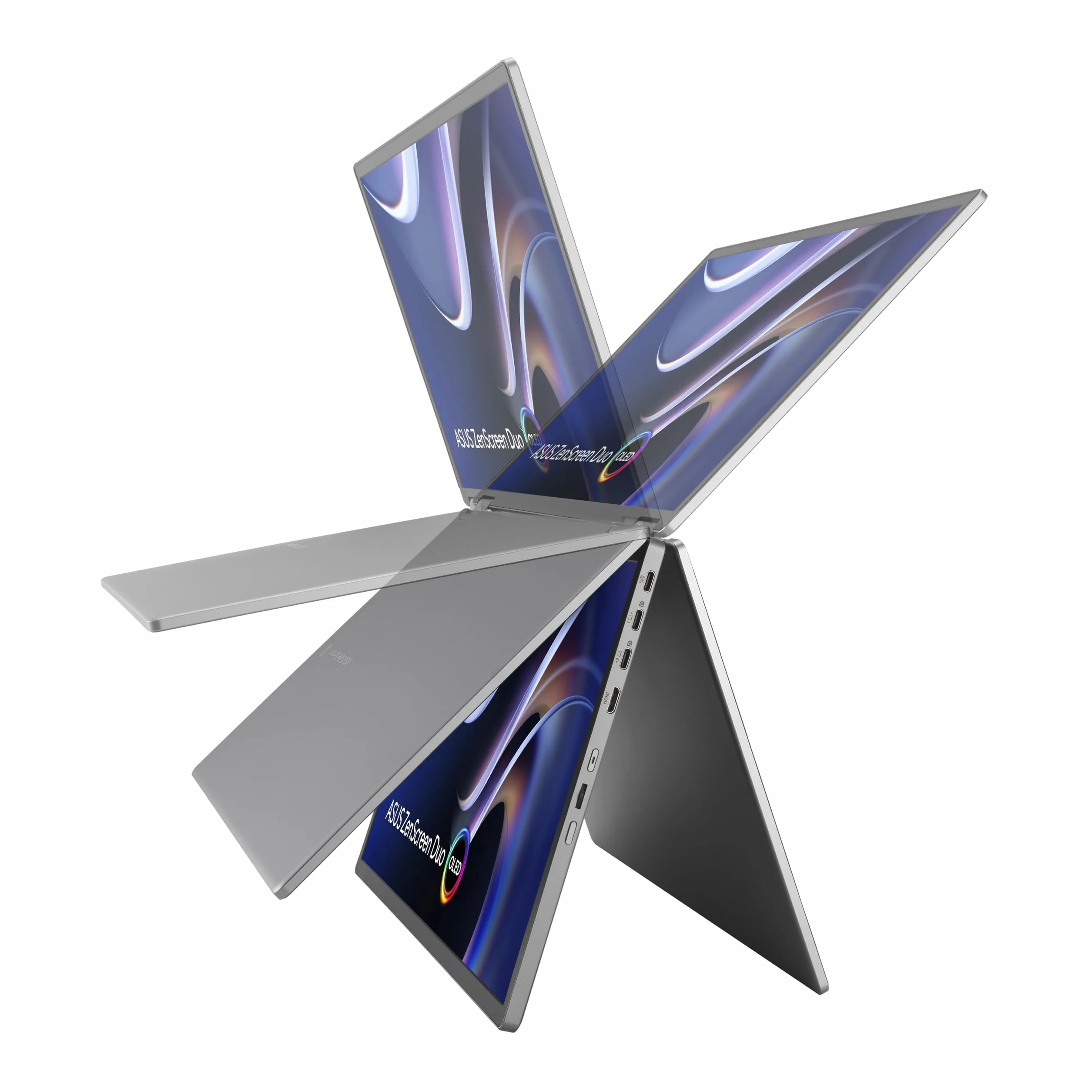 ASUS ZenScreen Duo OLED MQ149CD 360° sk?adane przeno?ne monitory - podwójny ekran 14", 16:10, 1920x1200 FHD, panele OLED DisplayHDR 400 True Black, 100% DCI-P3, Delta<2, Dual USB Type-C®
