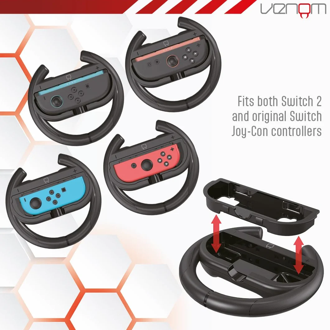 Venom Switch 2 Steering Wheel Twin Pack do Mario Kart World (Nintendo Switch 2)