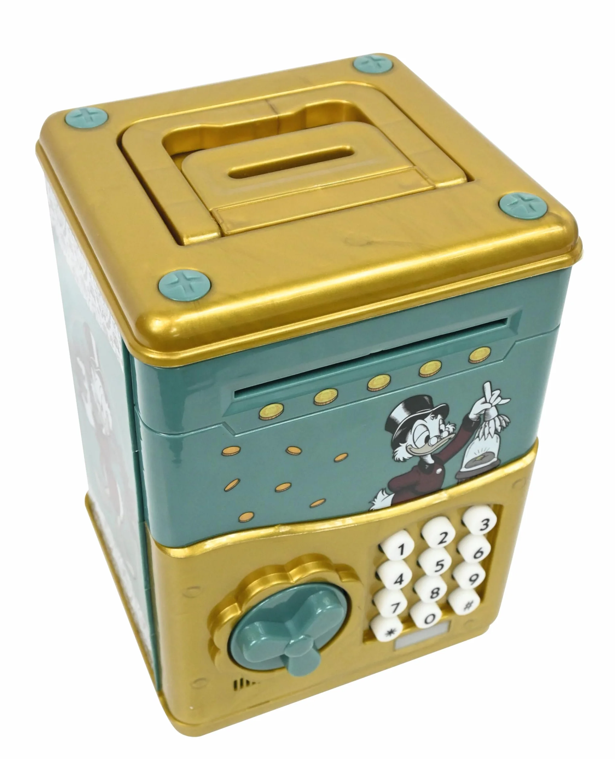 Lexibook, Disney Classics, Elektroniczna Skarbonka SknerUS, Efekty Dźwiękowe i Świetlne, 9 Utworów Muzycznych w Zestawie, Zielony, Żółty, JG150SC