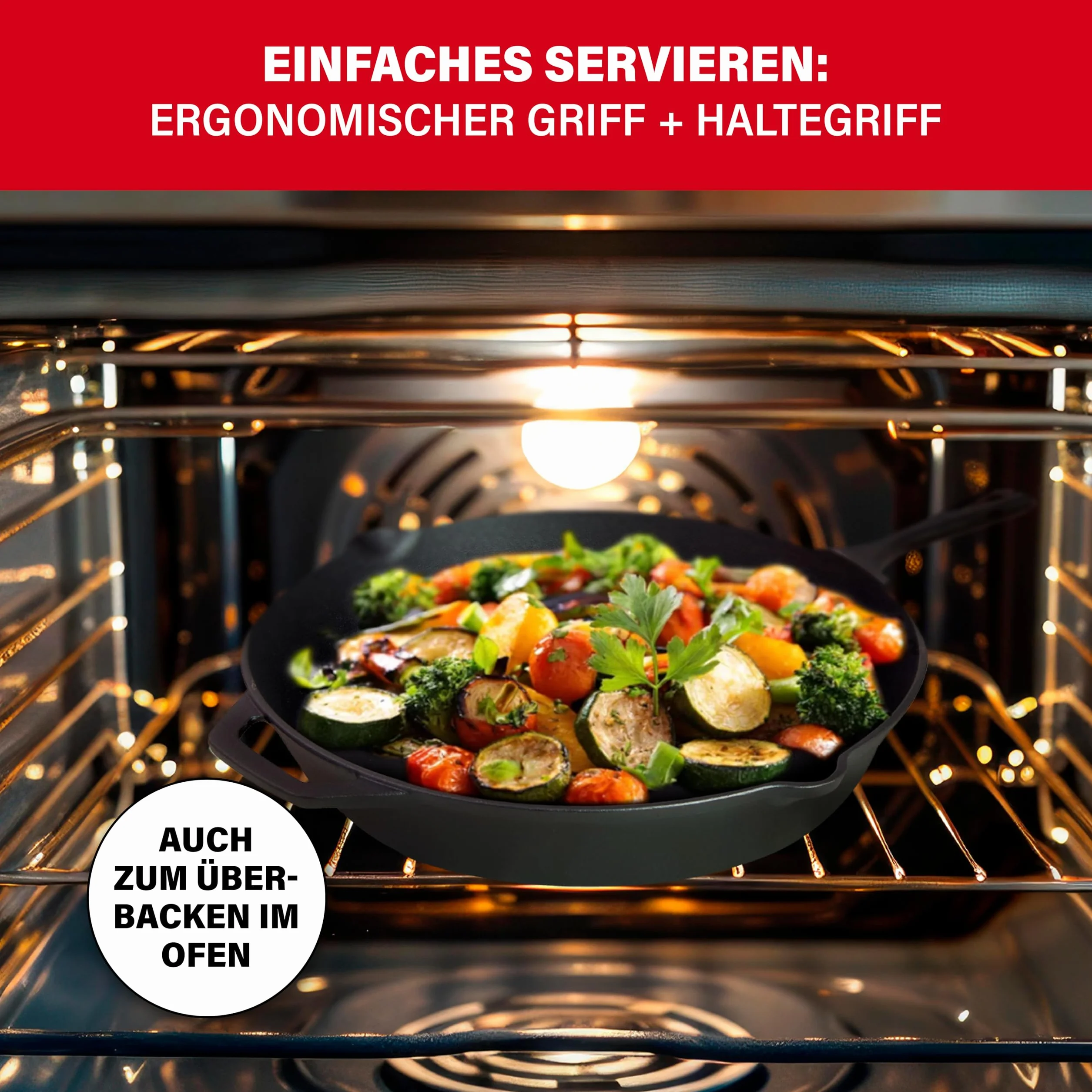 BBQBOSS Żeliwna patelnia 28 cm [2,8 litra] patelnia żelazna – cast iron pan – frying pan – indukcja – patelnia żeliwna – do grilla gazowego – do grilla węglowego