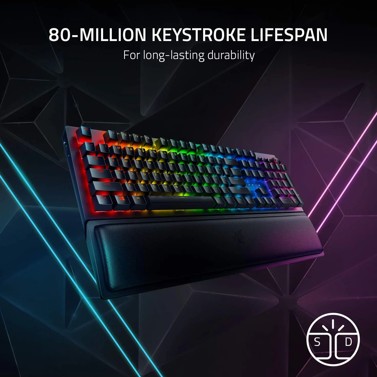 Razer BlackWidow V3 Tenkeyless (zielone przełączniki) – kompaktowa mechaniczna klawiatura do gier (klikalne, kompaktowa obudowa, w pełni programowalne klawisze) Układ QWERTY US | Czarny