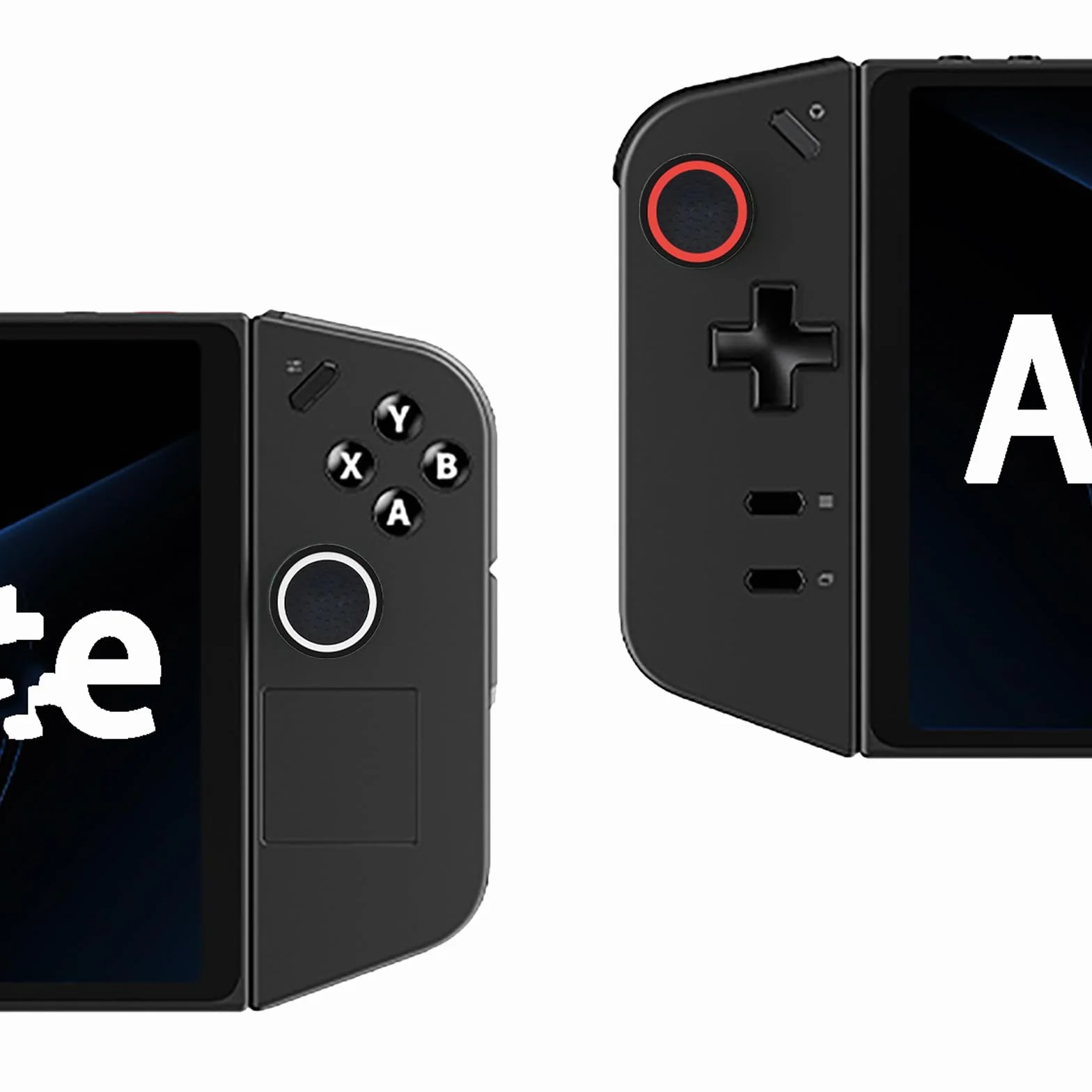 GIOPUEY Nakładki na joystick kompatybilne z Lenovo Legion Go, 4 sztuki, silikonowe nakładki ochronne, miękkie, antypoślizgowe - czarny/czerwony + czarny/biały