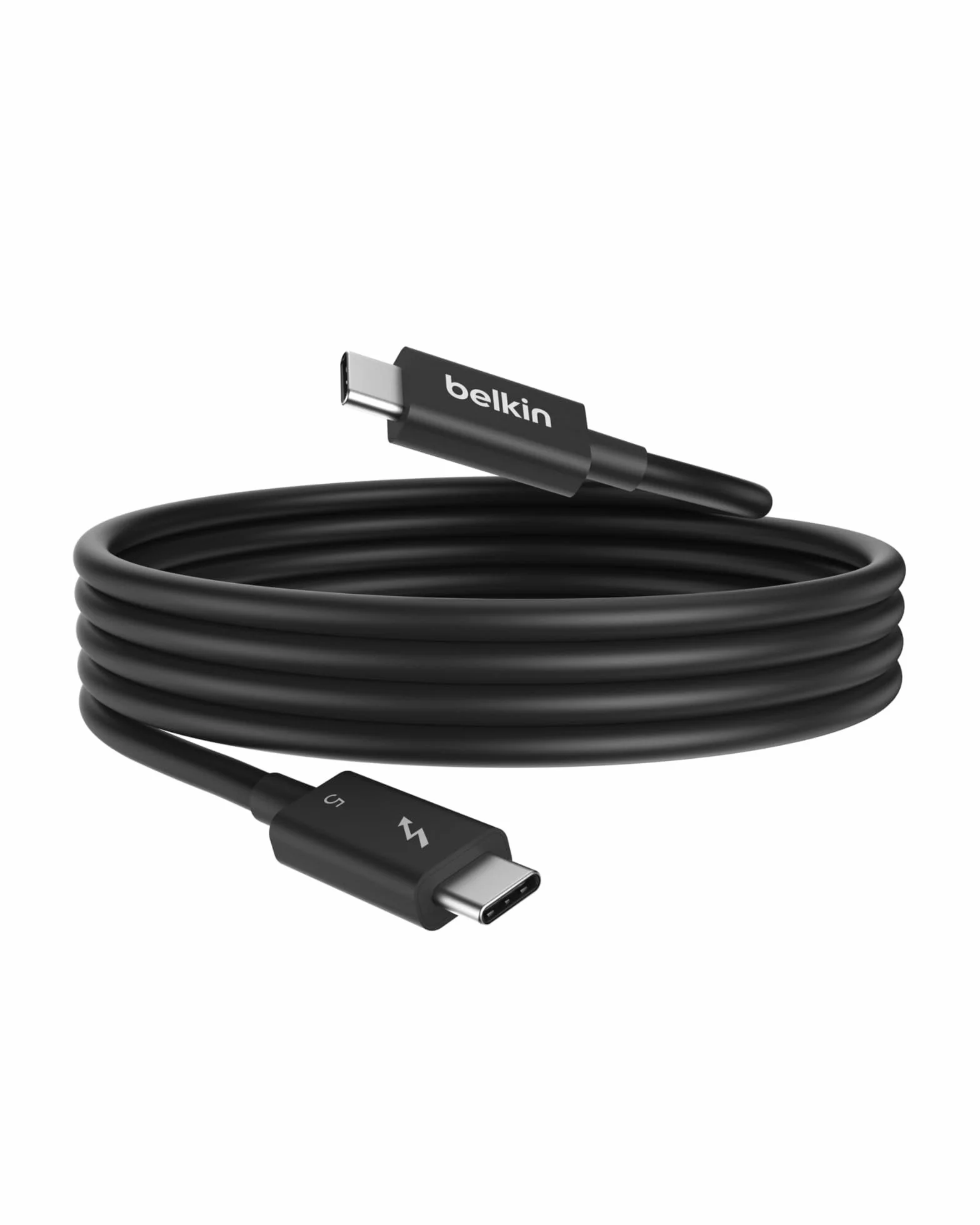 Belkin Kabel USB-C Thunderbolt 5 240 W PD, Bandwidth Boost do 120 Gb/s, 3 razy szybsza transmisja danych, rozdzielczość 4K UHD, 1 m – kabel USB-C do szybkiego ładowania z certyfikatem Intel – czarny