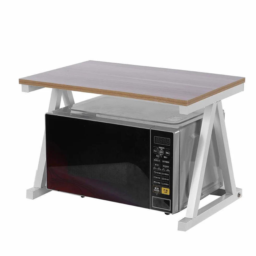 GOTOTOP Drewniany regał do mikrofalówki 57 cm biały