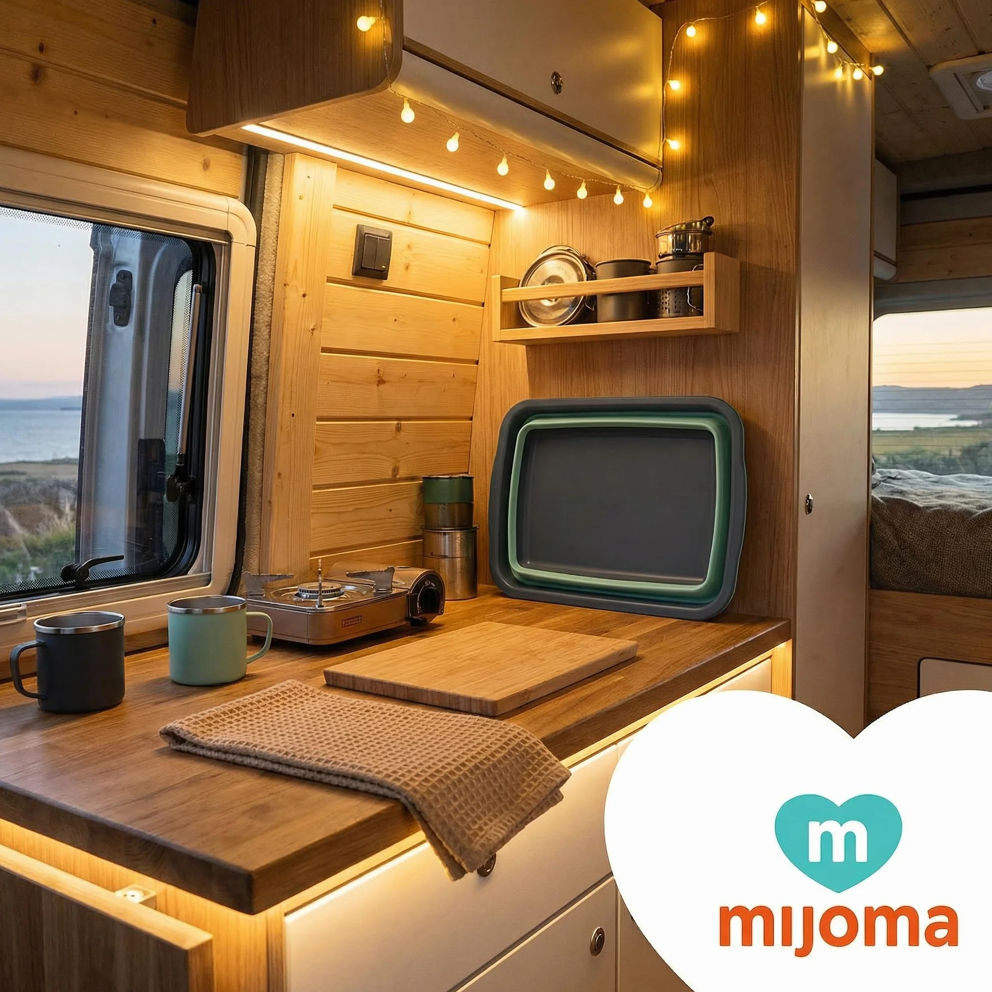MIJOMA Składana miska do mycia 8 l 37 x 27 x 12 cm PP TPE kempingowa