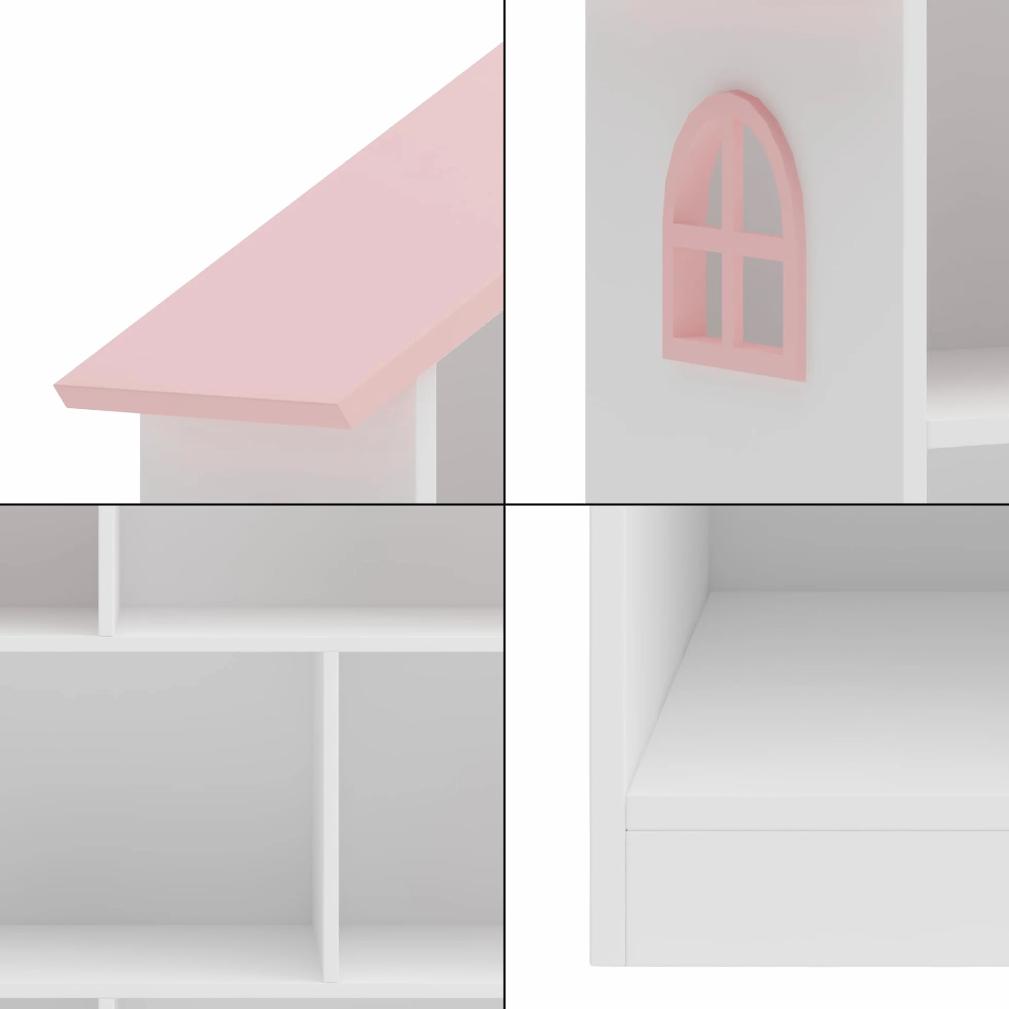 Vipsali Regał Dziecięcy z 6 Półkami na Zabawki 107x83x30 cm Biały/Różowy