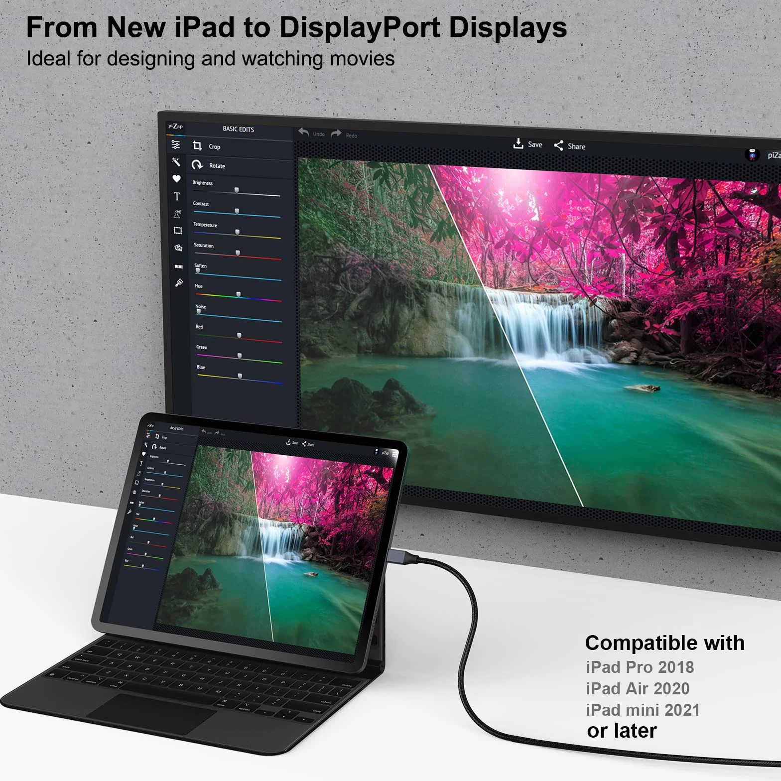 BENFEI 2-pakowy kabel USB-C do DisplayPort o długości 6 stóp (8K@60Hz 4K@144 Hz), kabel USB typu C do DisplayPort [kompatybilny z Thunderbolt 3/4/5] z iPhonem 15, MacBookiem Pro 2023, iPadem Pro, S23