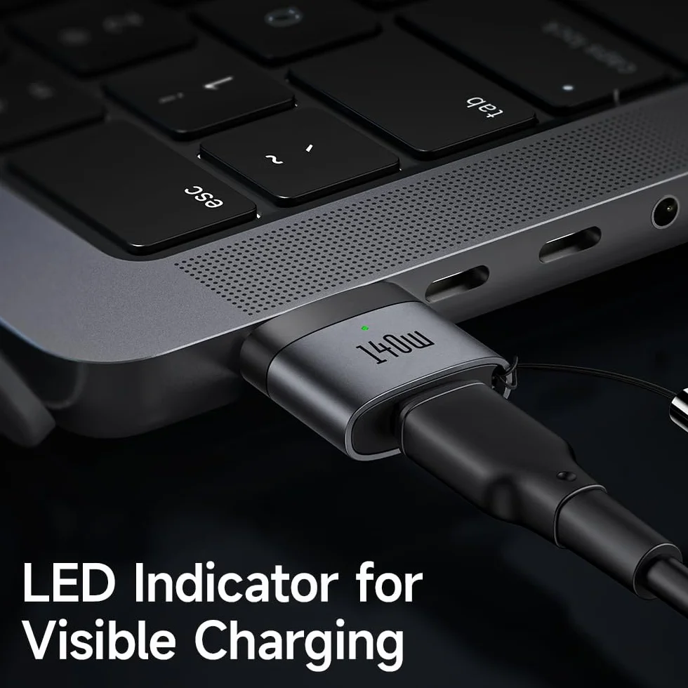Mcdodo Adapter USB C na Magsafe 3 magnesy 140 W, USB C na Mag-Safe, 3 przewody, szybkie ładowanie, Magsafe 3, kompatybilny z MacBook Pro M1 2021/M2 2023 (14"/16"), MacBook Air M2 (13"/15"), M3/M3 Pro