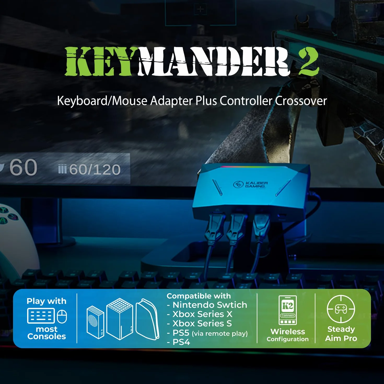 IOGEAR KeyMander 2 Adapter Klawiatury i Myszy do Xbox One, PS5, PS4, Nintendo Switch