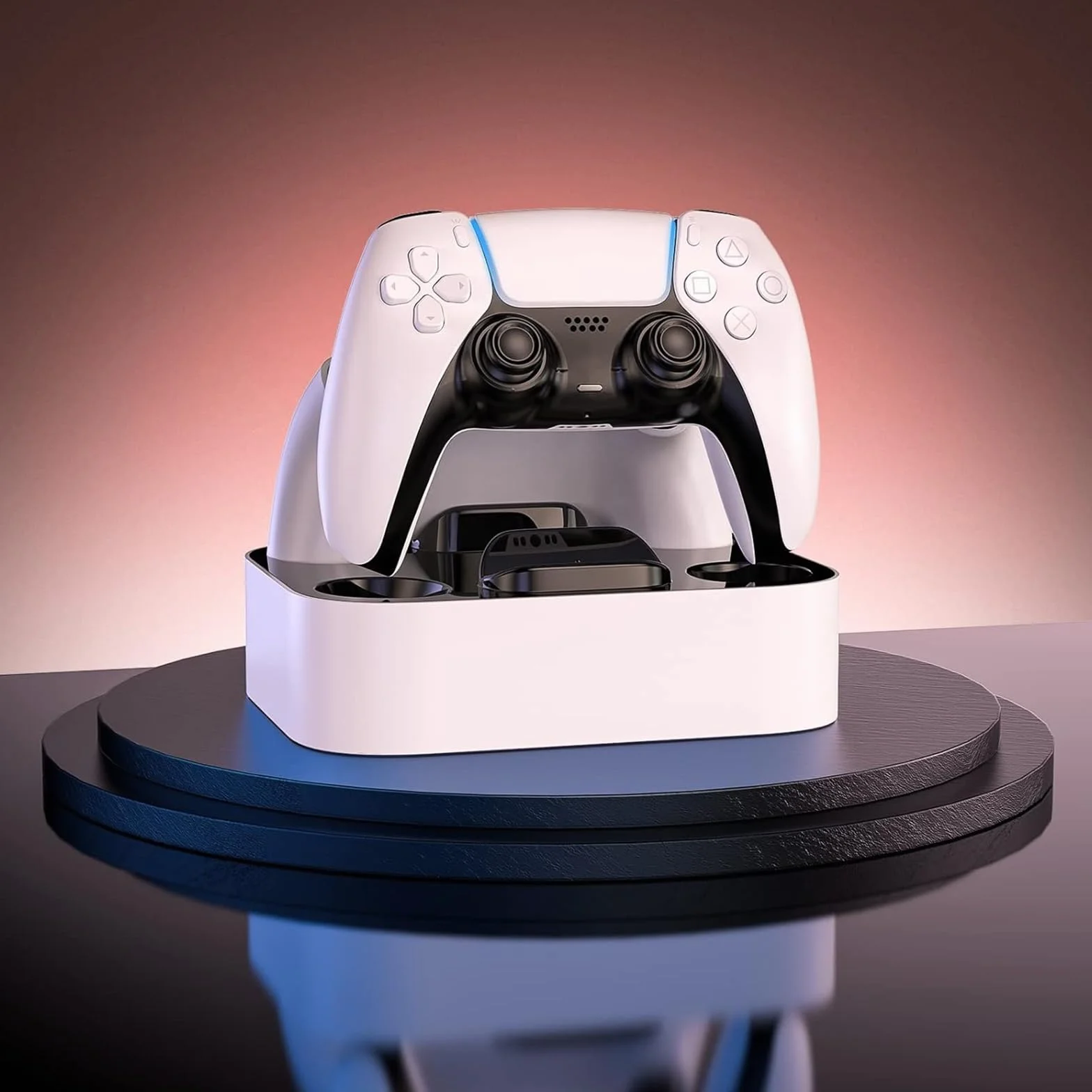 NEWDERY PS5 Kontroler Stacja ładująca Stacja ładująca Szybka ładowarka Kontrolery PlayStadion 5 Podwójny czujnik z diodami LED/Szybkie ładowanie/Ładowarka z potrójną ochroną