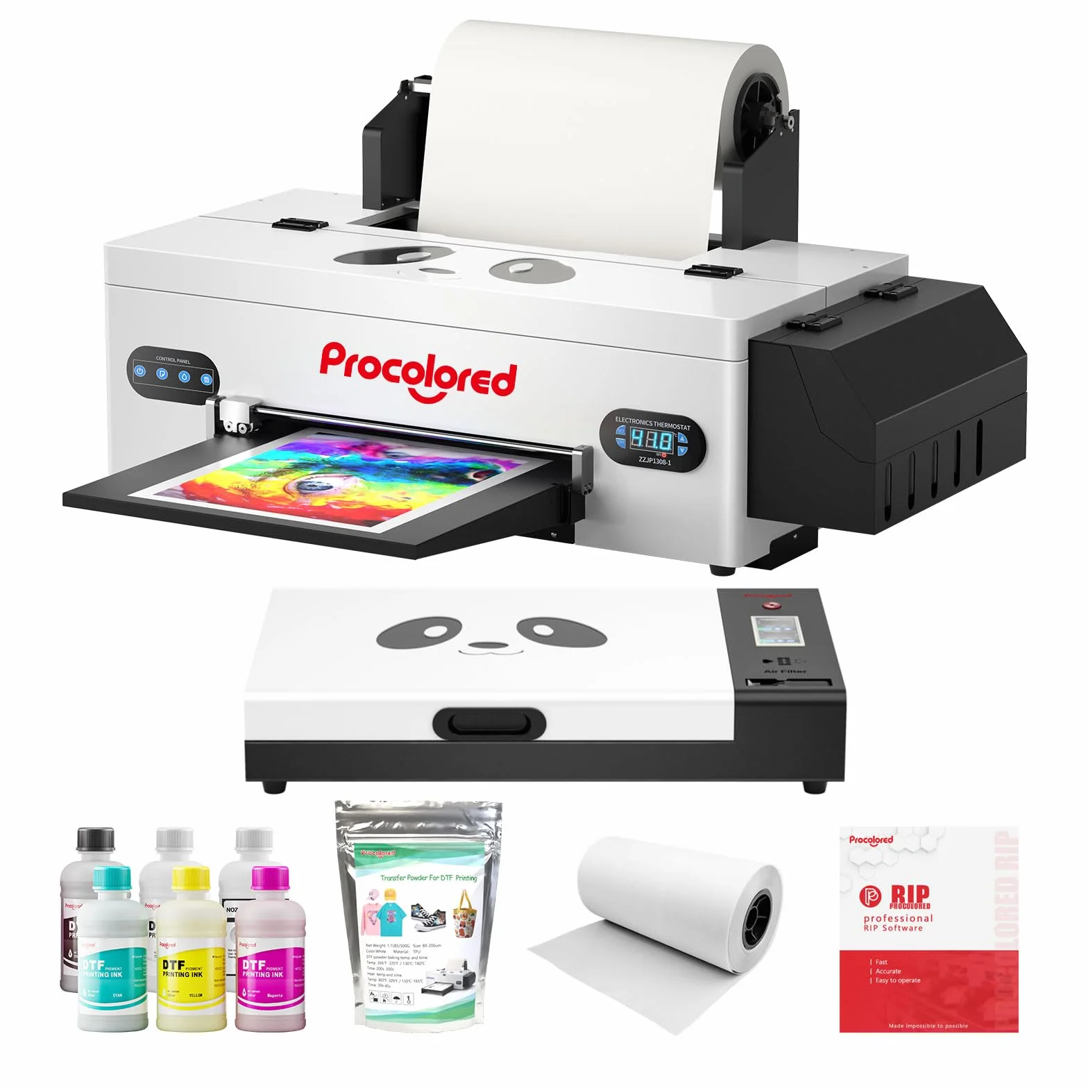 Procolored F13 Zestaw drukarki A3 L1800 DTF z piecem do utwardzania Maszyna do cięcia koszulek z podajnikiem rolkowym do personalizacji odzieży tekstylnej