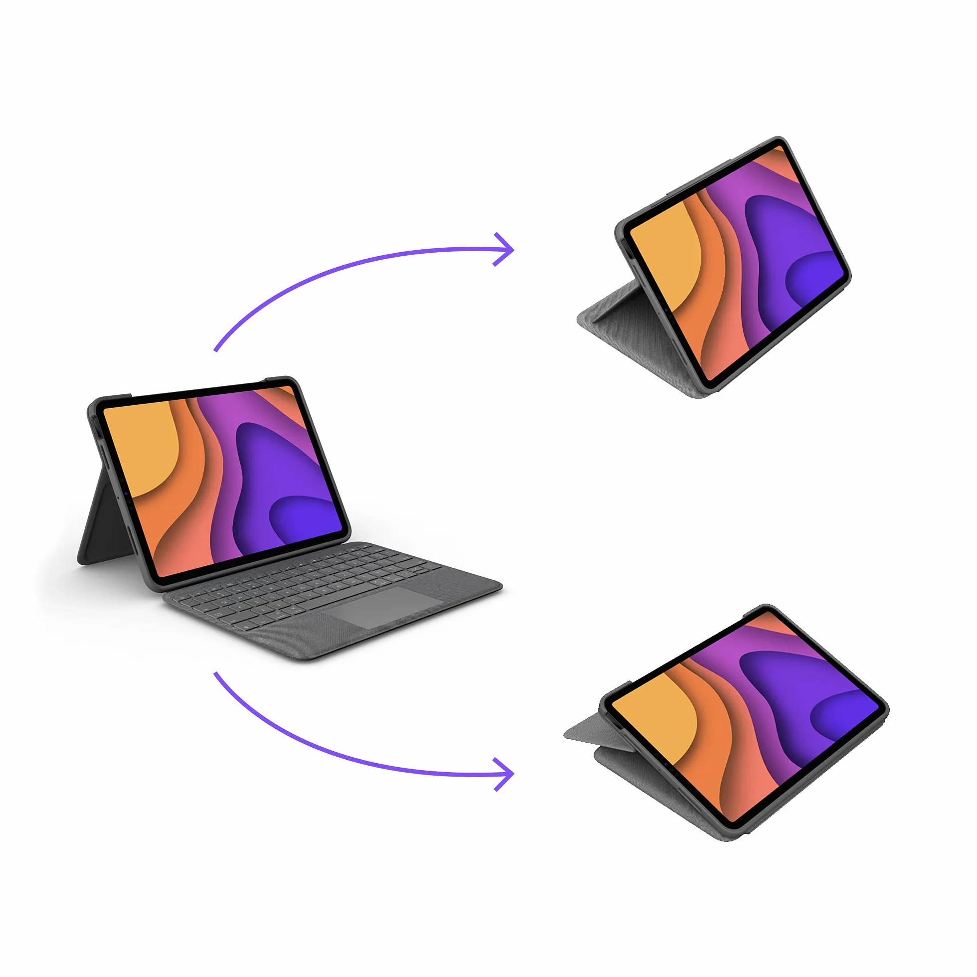 Logitech Folio Touch For Ipad Air 4th, 5th Gen. Etui Z Podświetlaną Klawiaturą, QWERTY układ hiszpański - Szary