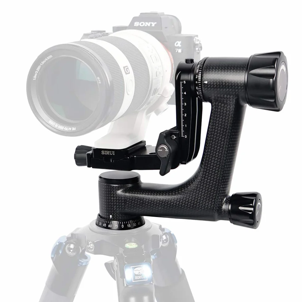 SIRUI PH-10 Gimbal Głowica statywu lekka profesjonalna głowica z włókna węglowego 360 stopni panoramiczna głowica gimbala ze standardem Arca-Swiss 1/10.2 cm płytka szybkiego zwalniania do aparatów