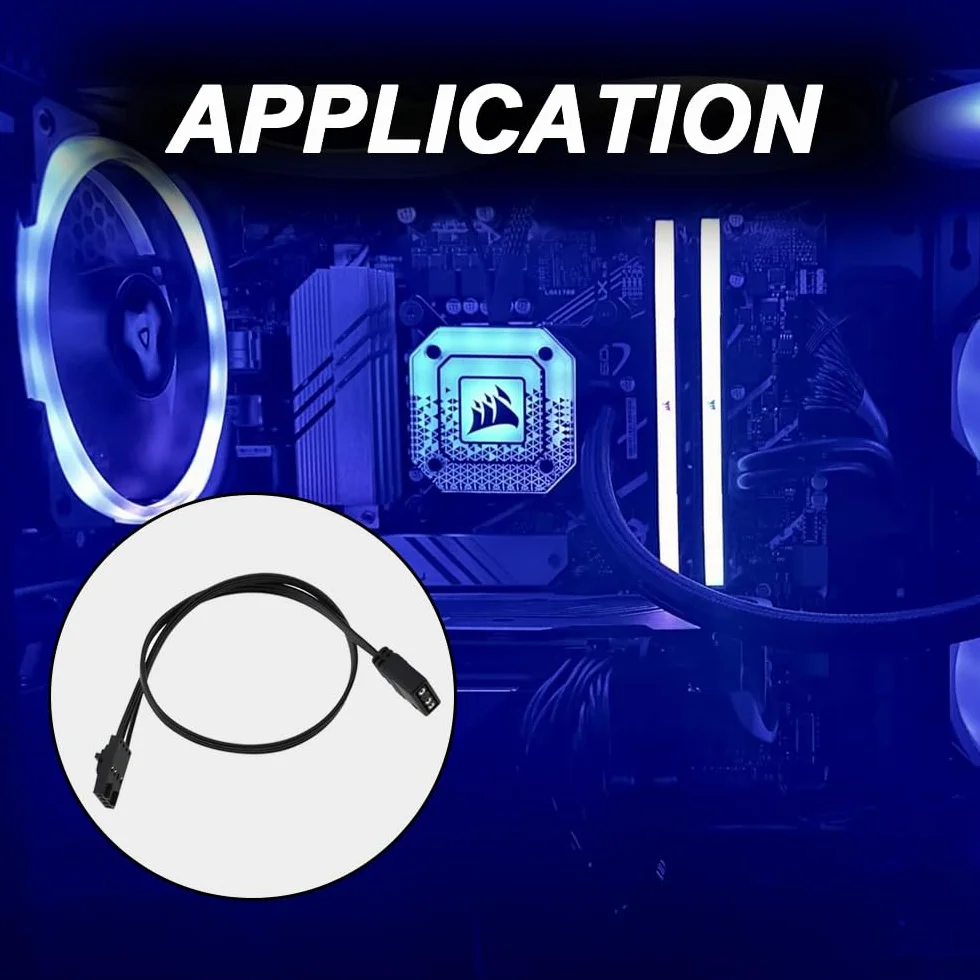 Xiatiaosann Kabel adaptera RGB z 4 pinami na 3 piny do Corsair RGB, 5 V 3-pinowy kabel przyłączeniowy ARGB, Lighting Node CORE, Commander CORE i iCUE Commander CORE XT (10 cm/3,94 cala, 3 szt.)