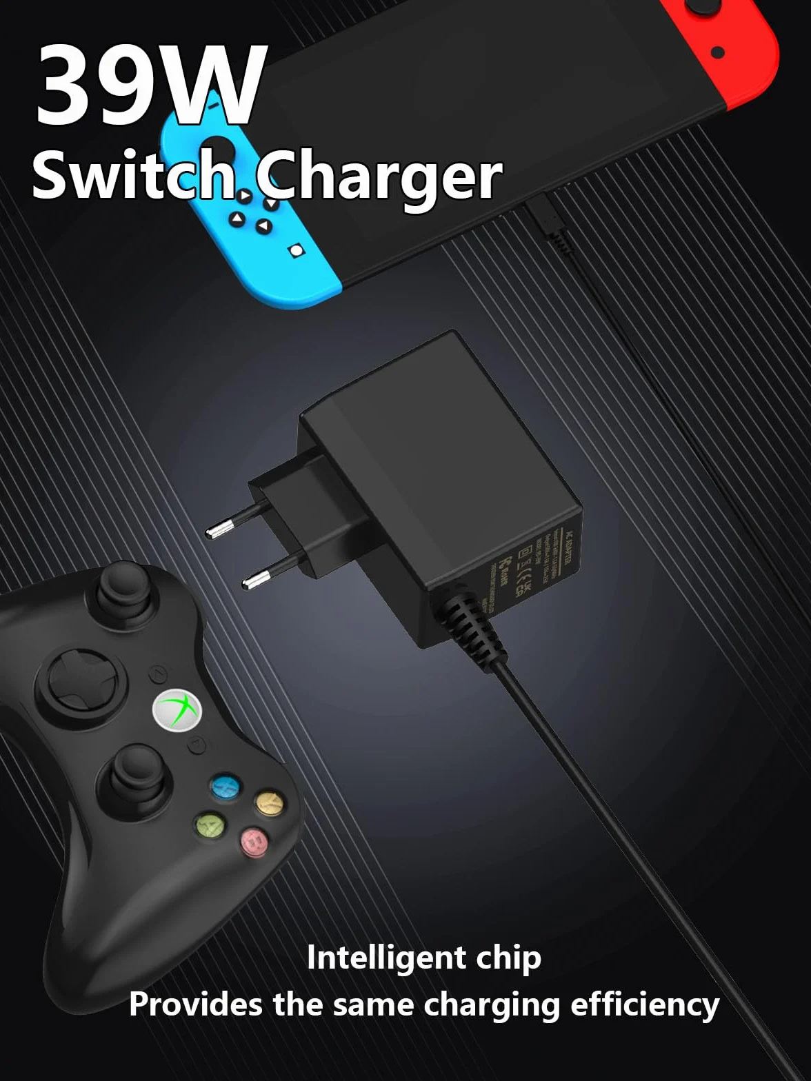 39 W USB-C ﾅ∥dowarka do Nintendo Switch/Switch Lite/Switch OLED Zasilacz obsﾅＶguje TV Dock USB C ﾅ∥dowarka C0060