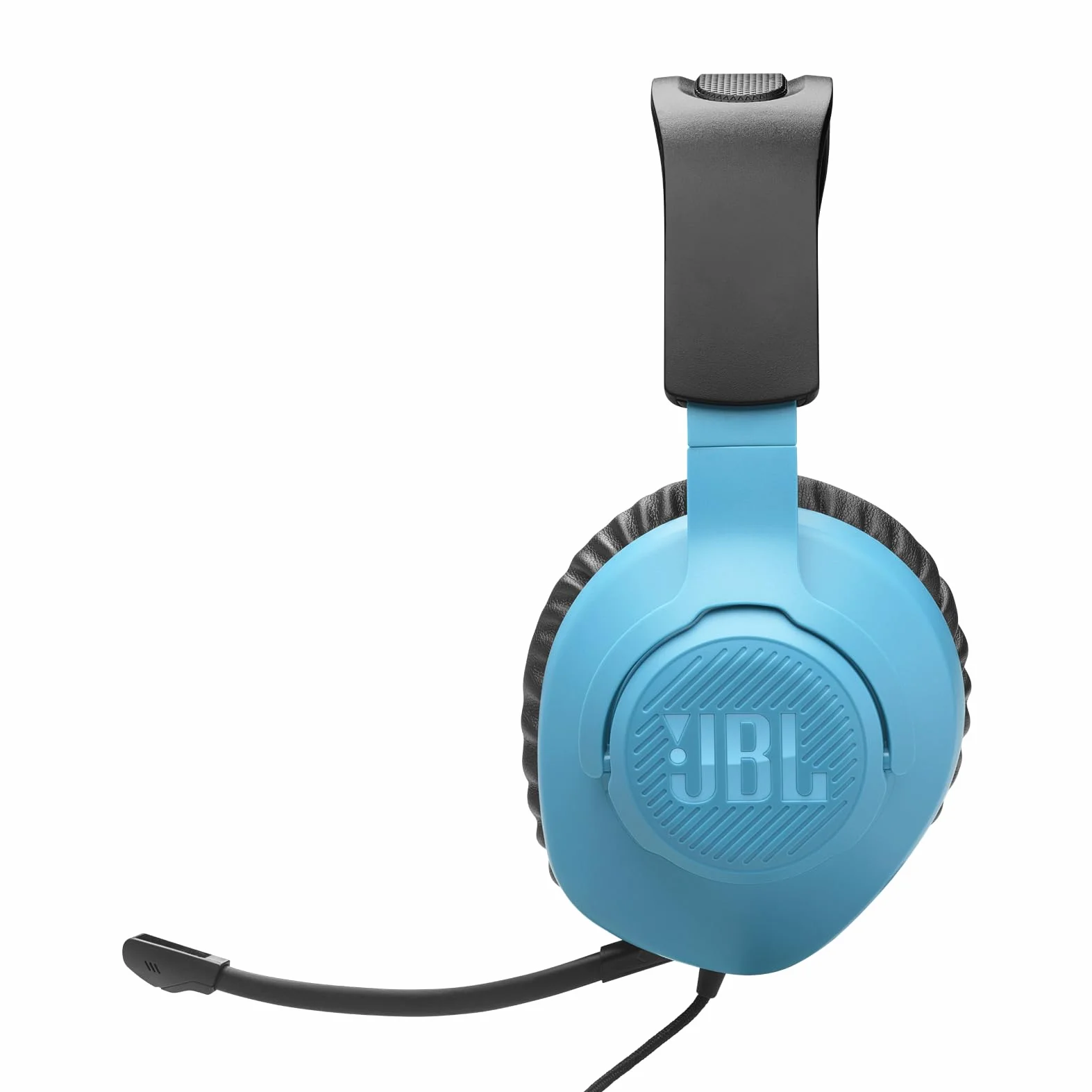 JBL Quantum 100 N Słuchawki Nauszne Przewodowe do Gier z Odchylanym Mikrofonem, JBL QuantumSURROUND, Kompatybilne z Wieloma Platformami i Dźwiękiem Przestrzennym Windows Sonic, Niebiesko-czerwone
