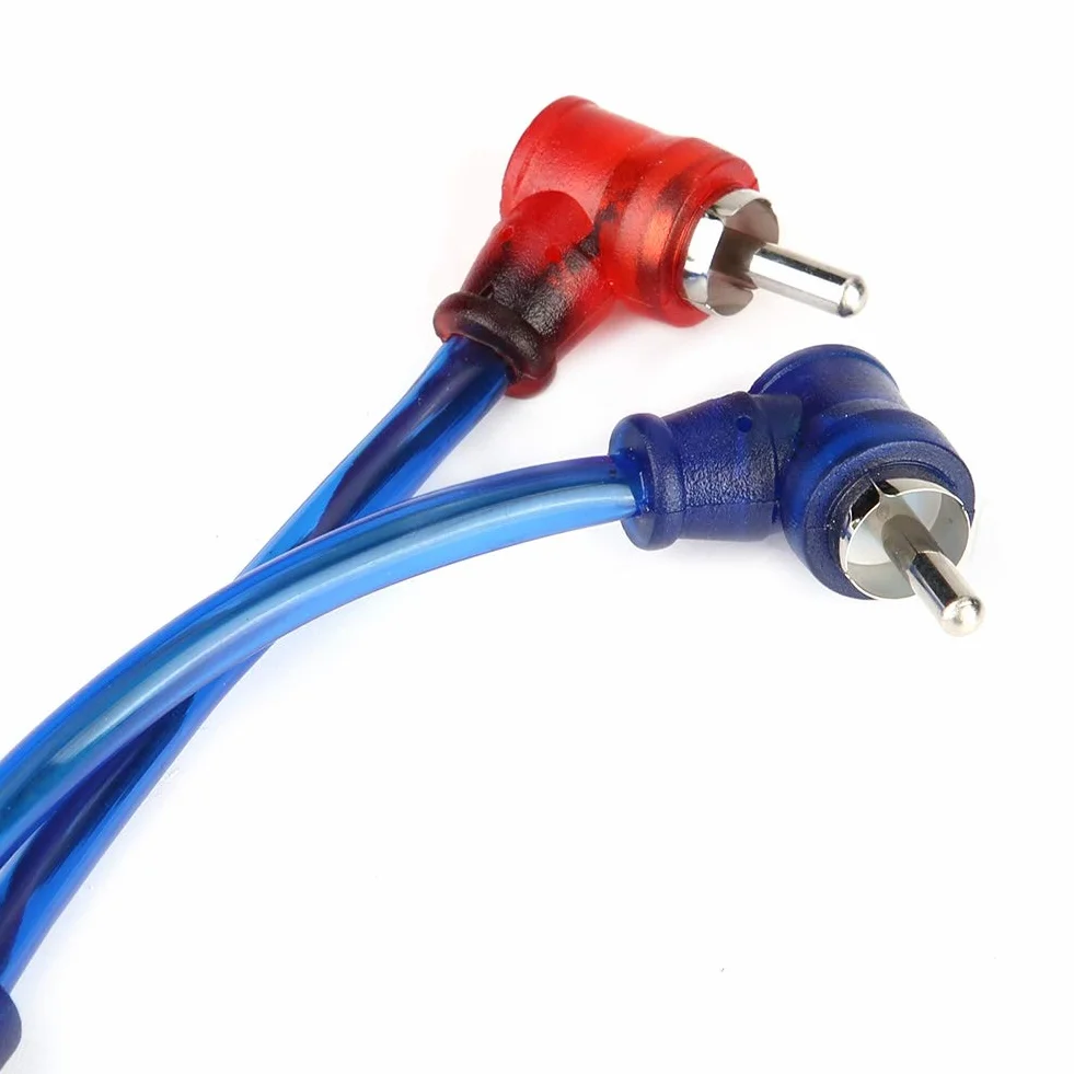 Qiilu 5 Meter Car-Audio-Kabel, AUTO Car Blue Transparentes Cinch-Audio-Verbindungskabel Ultra Flexibel