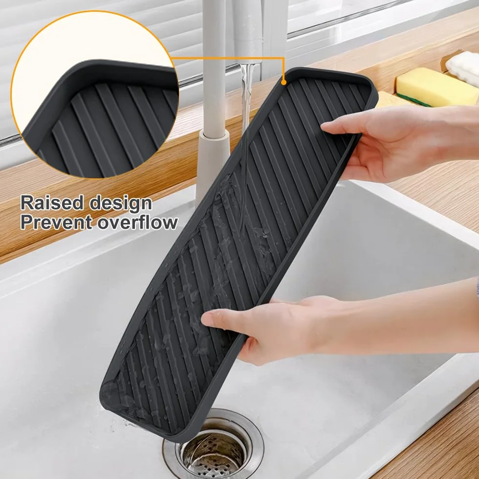 Silikonowy uchwyt na mydło, uchwyt na gąbkę do zlewu kuchennego, wielofunkcyjna taca na mydło kuchenne, organizer do zlewu, taca na mydło do naczyń na blat kuchenny, łazienka, makijaż, drobiazgi