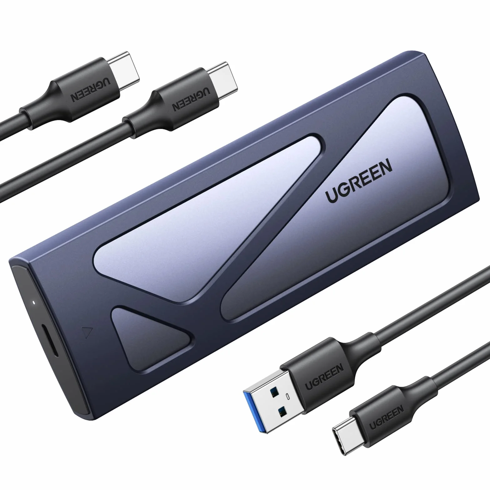 UGREEN Obudowa NVMe M.2 USB 3.1 SSD 10 Gb/s Obudowa M.2 na NVMe PCIe M-Key/M+B Key w 2230/2242/2260/2280 z Kablami USB C do C i USB A do C