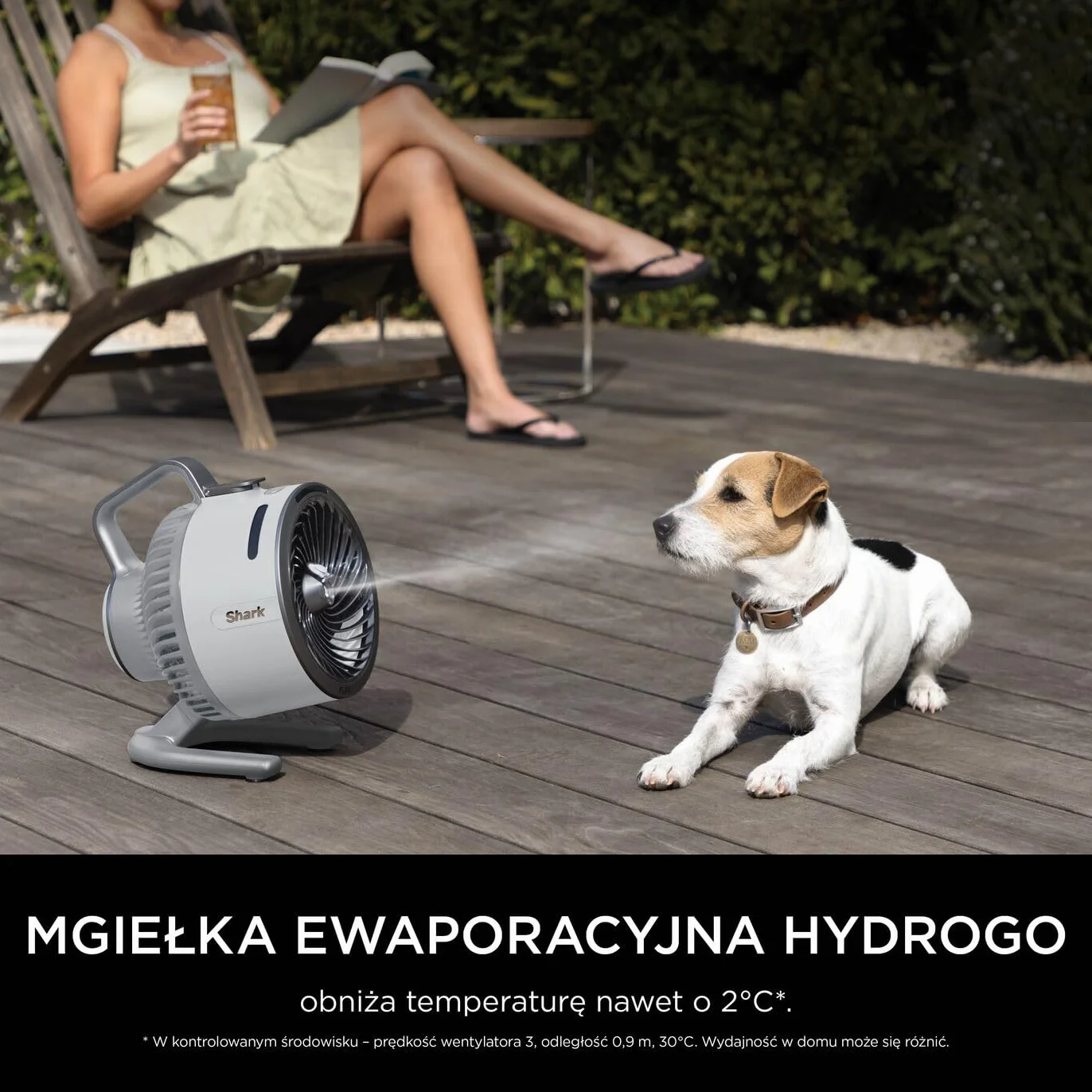 Shark FlexBreeze HydroGo – mocny wentylator przenośny z mgiełką, wewnątrz i na zewnątrz, cichy i trwały, przewodowy i bezprzewodowy, kompaktowy i lekki, 5 poziomów prędkości, Gołąb FA050EUDV