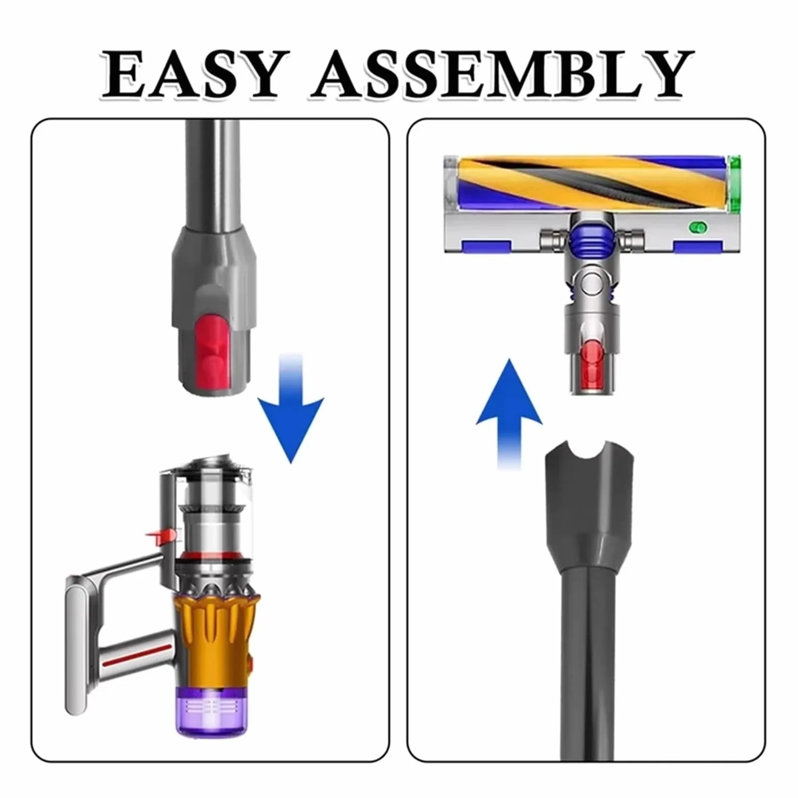 Rura Przedłużająca V10 V12 Slim Series, Kompatybilna Z Odkurzaczem Dyson, V10 Digital Slim V12 Detect Slim, Szybkozłączka, Prosta Rura(Grey Version)