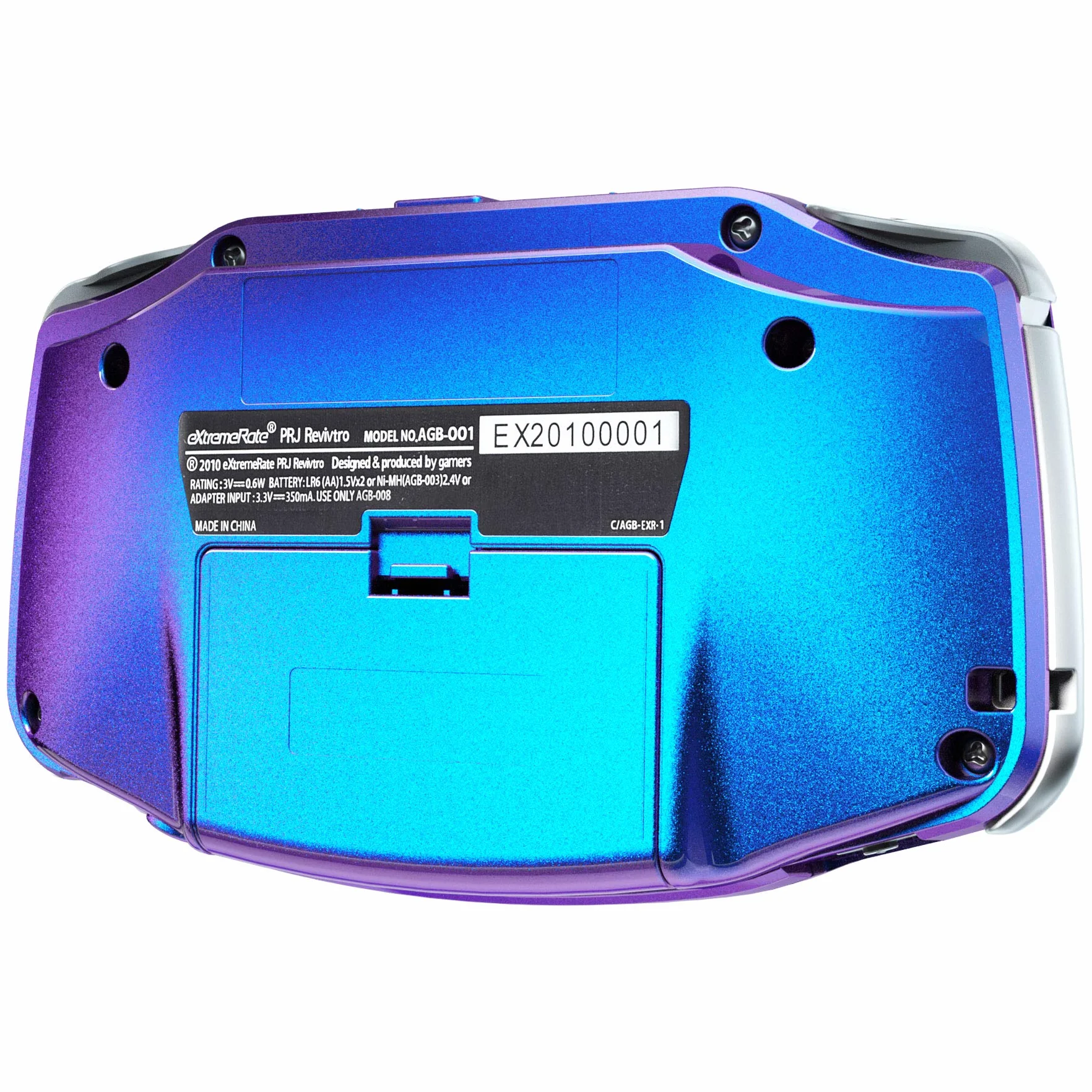 Zmodernizowana obudowa eXtremeRate Chameleon fioletowo-niebieska z pełnym zestawem przycisków do Gameboy Advance GBA – kompatybilna z ekranem IPS i LCD, bez konsoli i ekranu IPS