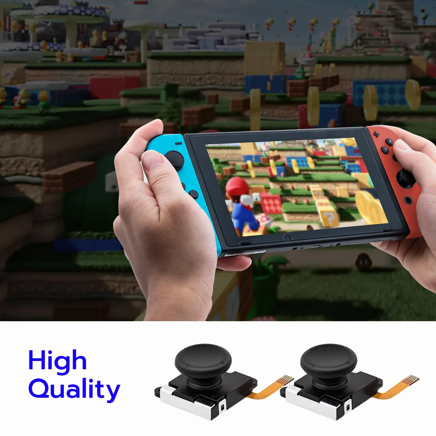 Wigearss Zamiennik TMR Elektromagnetyczny Stick 3D Sensor Analogowy Joystick i Zestaw Narzędzi Naprawczych do Kontrolerów NS Switch/Switch OLED/Switch Lite Joy-con, Bez Dryfu