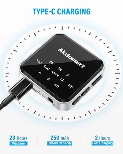 Adapter audio Bluetooth, odbiornik Bluetooth 2 w 1 do telewizora i gniazd, podwójne złącza rozdzielcza Bluetooth, adapter AUX Bluetooth lub późniejsze opóźnienie, system stereo z kablem RCA/AUX