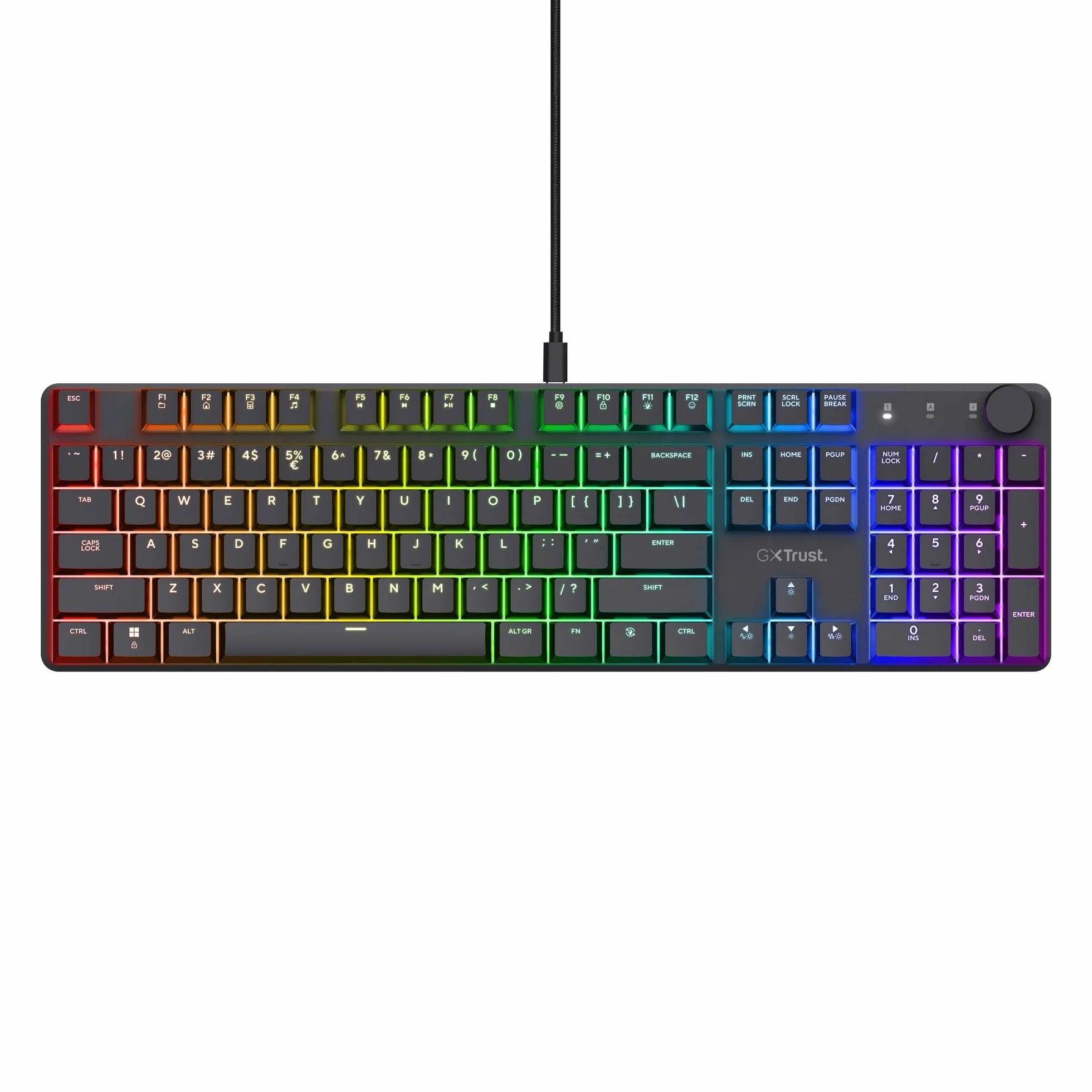 Trust Gaming GXT 866 Torix Klawiatura mechaniczna QWERTY US RGB podświetlenie przełączniki liniowe Huano White Anti-Ghosting N-Key Rollover USB PC Czarna