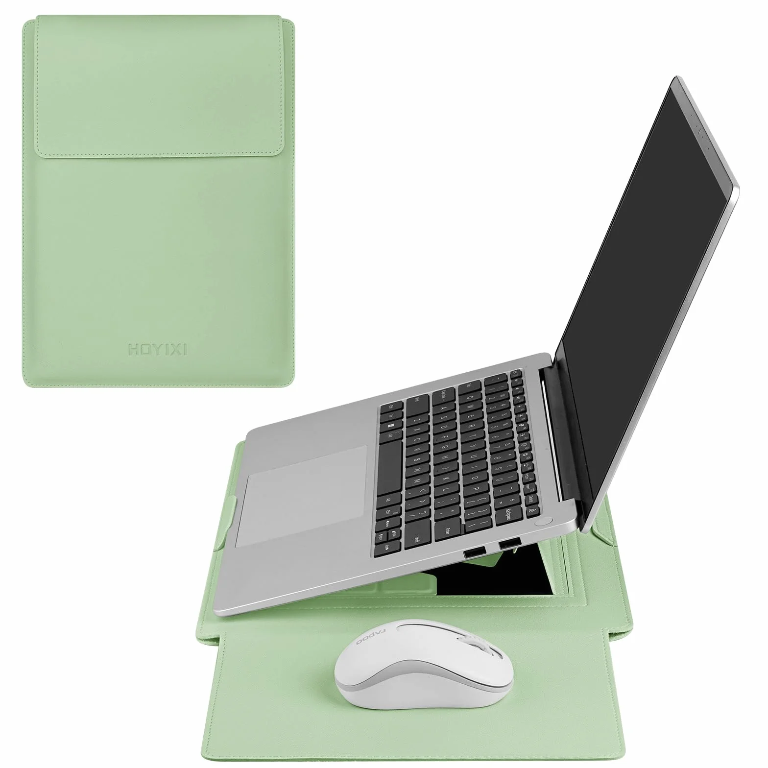 HoYiXi Etui ze sztucznej skóry z uchwytem na laptopa 13,3"/13,6", kompatybilne z MacBook Pro 14 / MacBook Air 13 (M1 M2)/ASUS Vivobook 14 / Dell XPS 13 / ASUS Acer Matebook, torba na notebooka