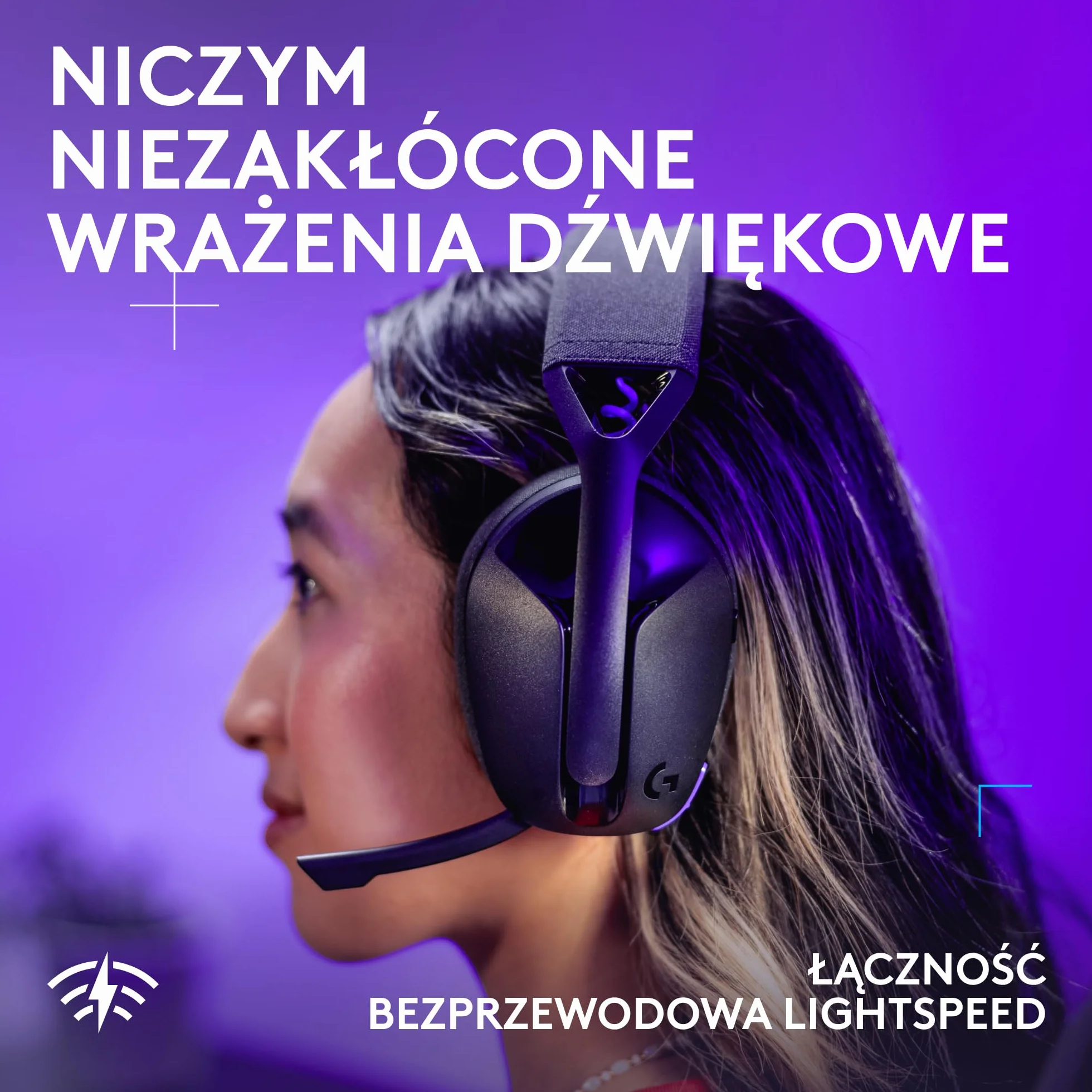 Logitech G G321 LIGHTSPEED bezprzewodowy zestaw słuchawkowy do gier Bluetooth, mikrofon na wysięgniku 16 kHz, PC, PS4, PS5, Nintendo Switch – Czarny