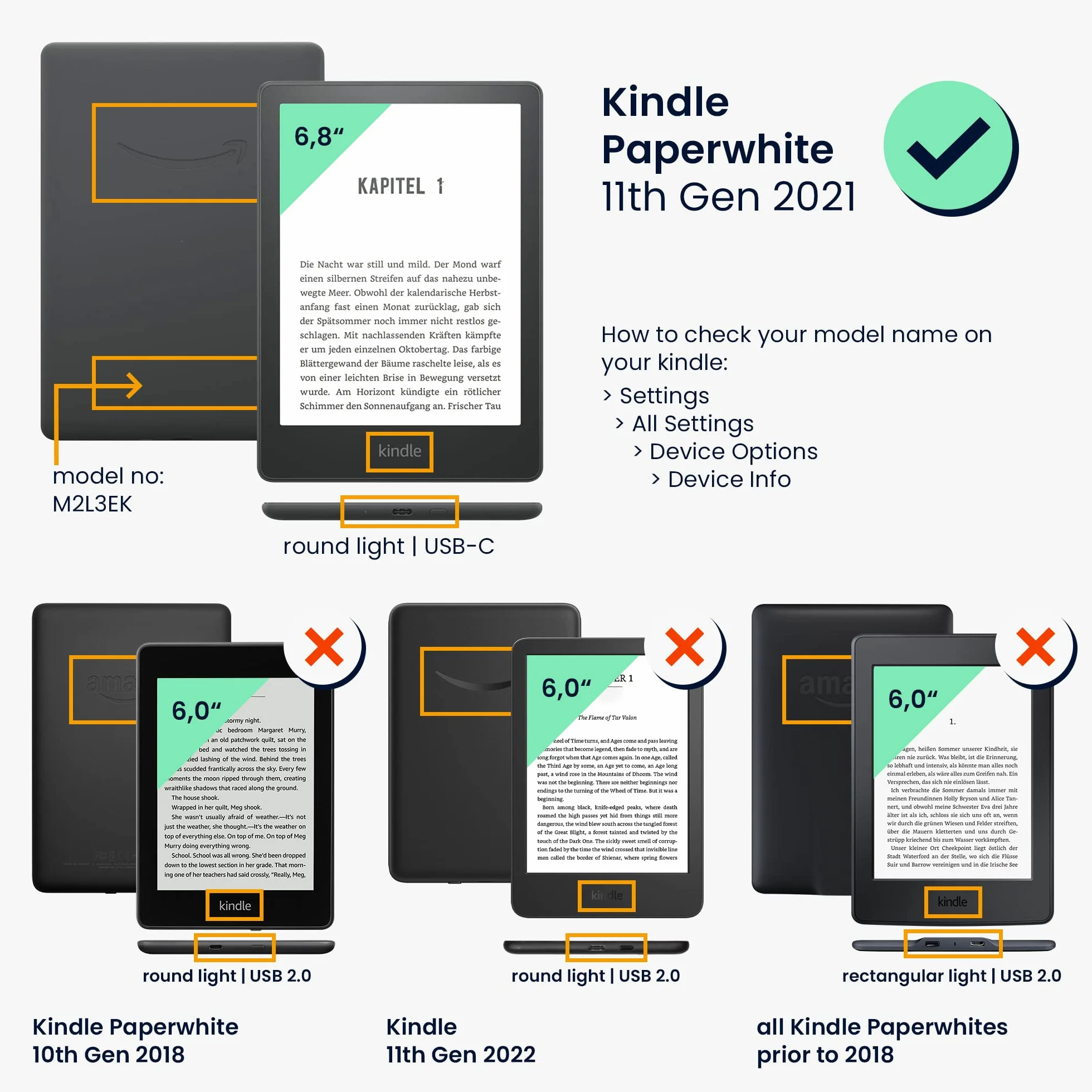 kwmobile Korkowe etui kompatybilne z Amazon Kindle Paperwhite (11. generacji - 2021), etui ochronne na czytnik e-booków, etui z klapką, wzór brązowy/niebieski/czerwony