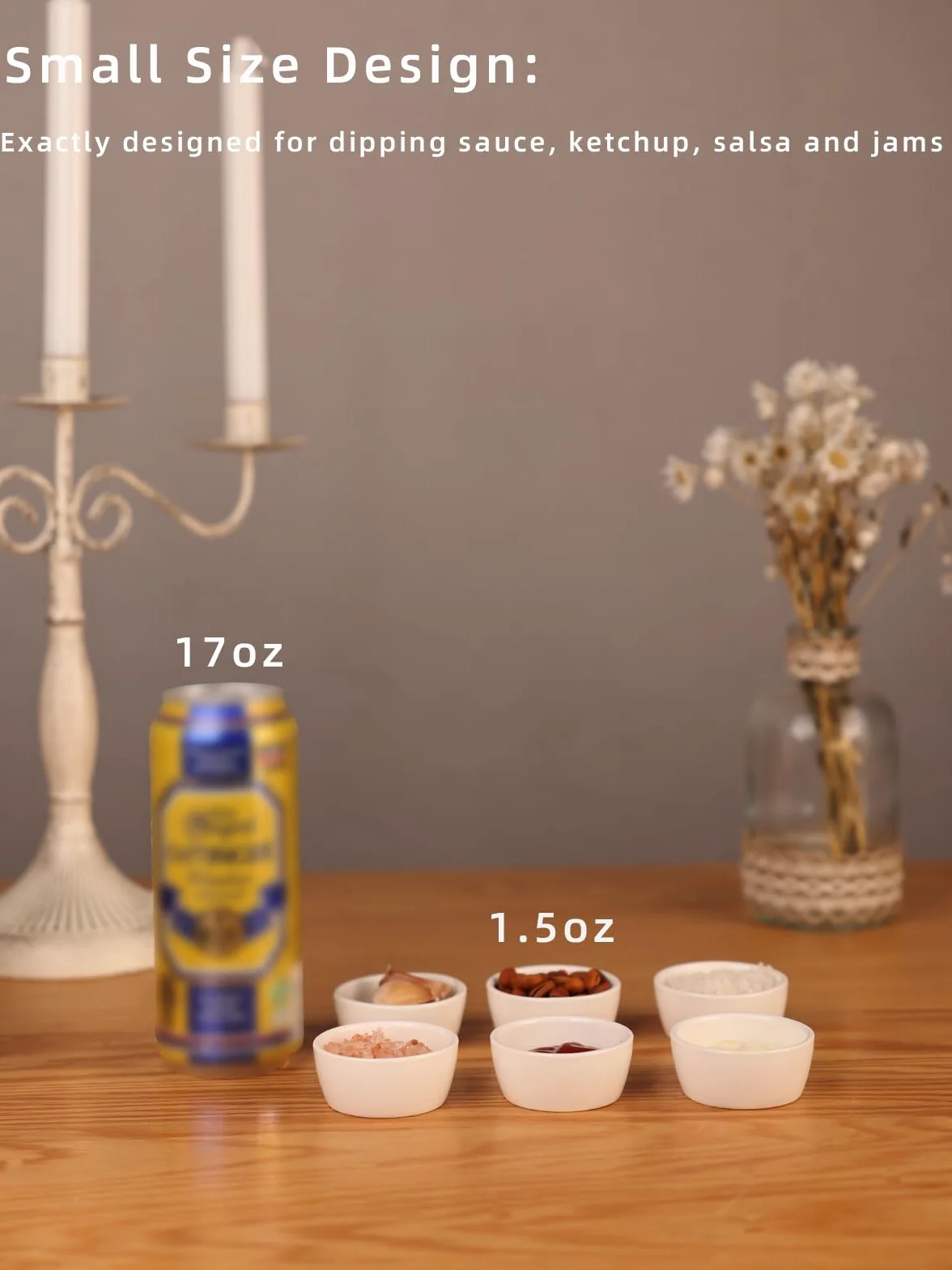 Mini porcelanowe Ramekins 42,5 g zestaw 6 sztuk, małe ceramiczne naczynie do sufletu, 45 ml, białe