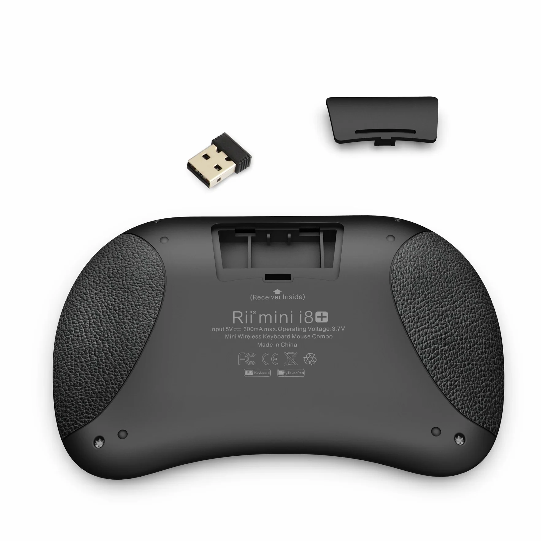 Rii Mini i8+ Wireless (QWERTZ) – mini podświetlana klawiatura z podkładką pod mysz Multi-Touch do Smart TV, mini PC, HTPC, komputerów i gier konsolowych