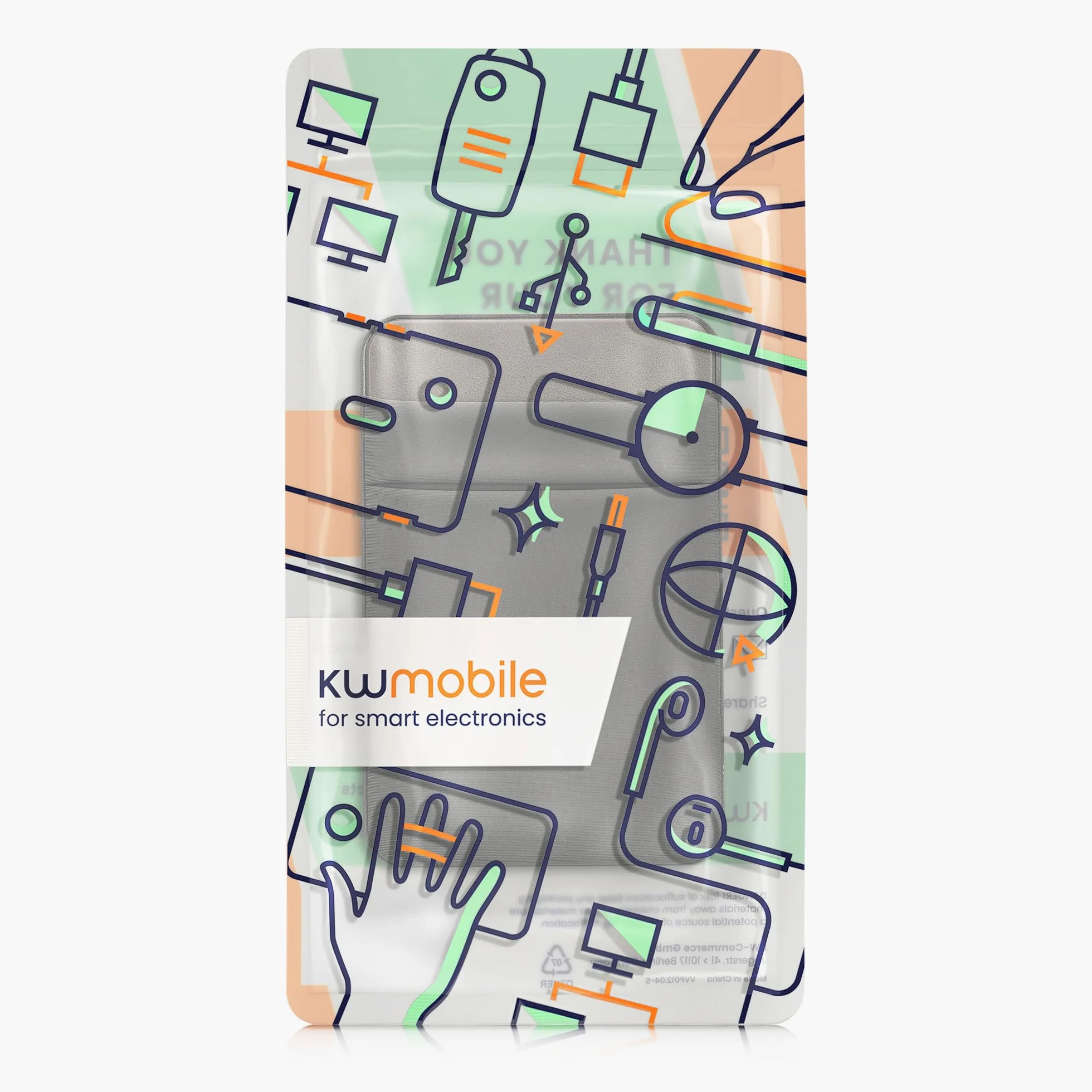 kwmobile Elastyczny rękaw kompatybilny z przenośnym dyskiem SSD SanDisk, Samsung T7, Crucial X8, HDD, rozciągliwy uchwyt do zewnętrznego dysku SSD, 13 x 8,3 cm, szary