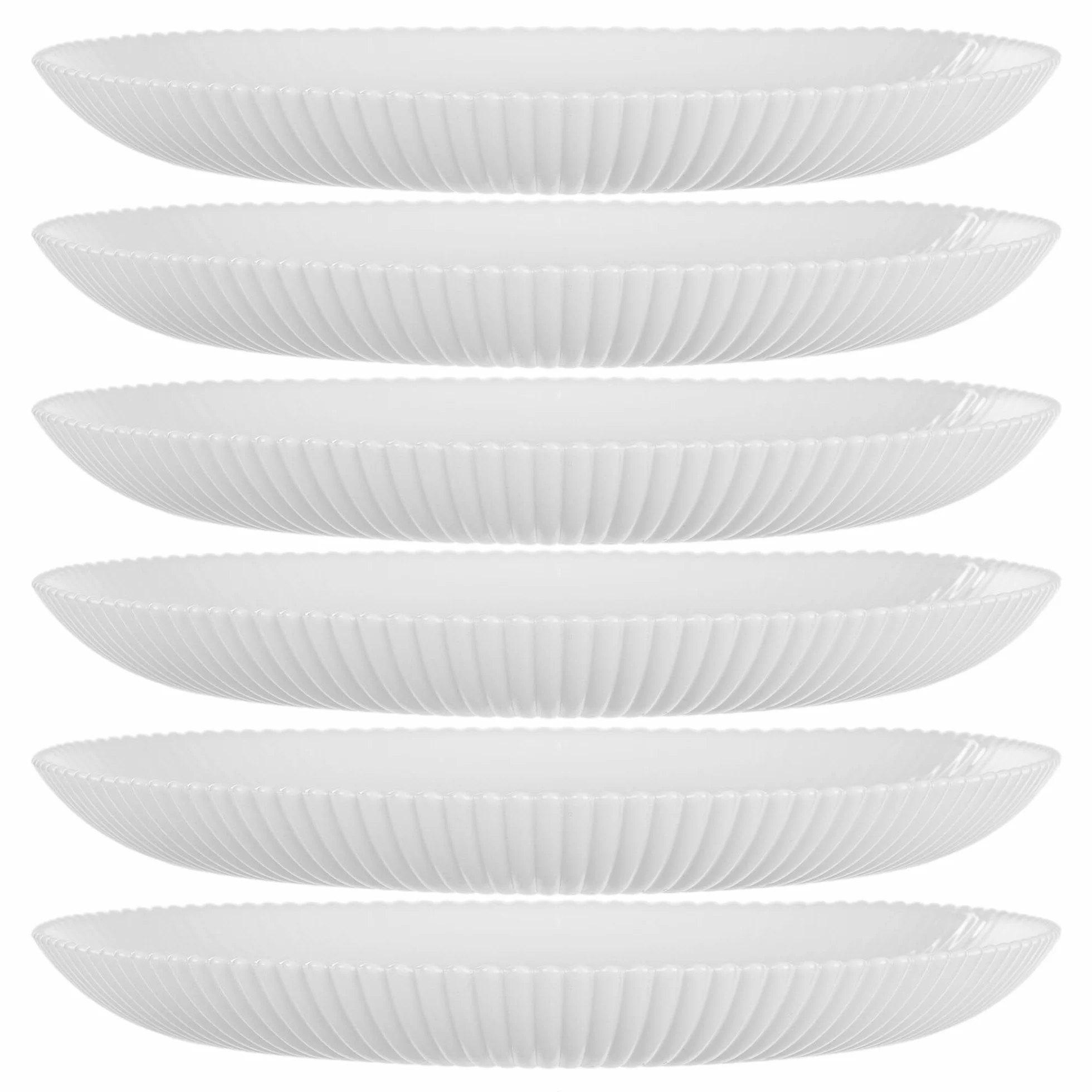 KADAX 6-częściowy zestaw talerzy deserowych, 19 cm, białe talerze śniadaniowe ze szkła opalowego, talerze do ciasta, małe talerze do ciast, deserów i śniadania, nadają się do mycia w zmywarce (białe)