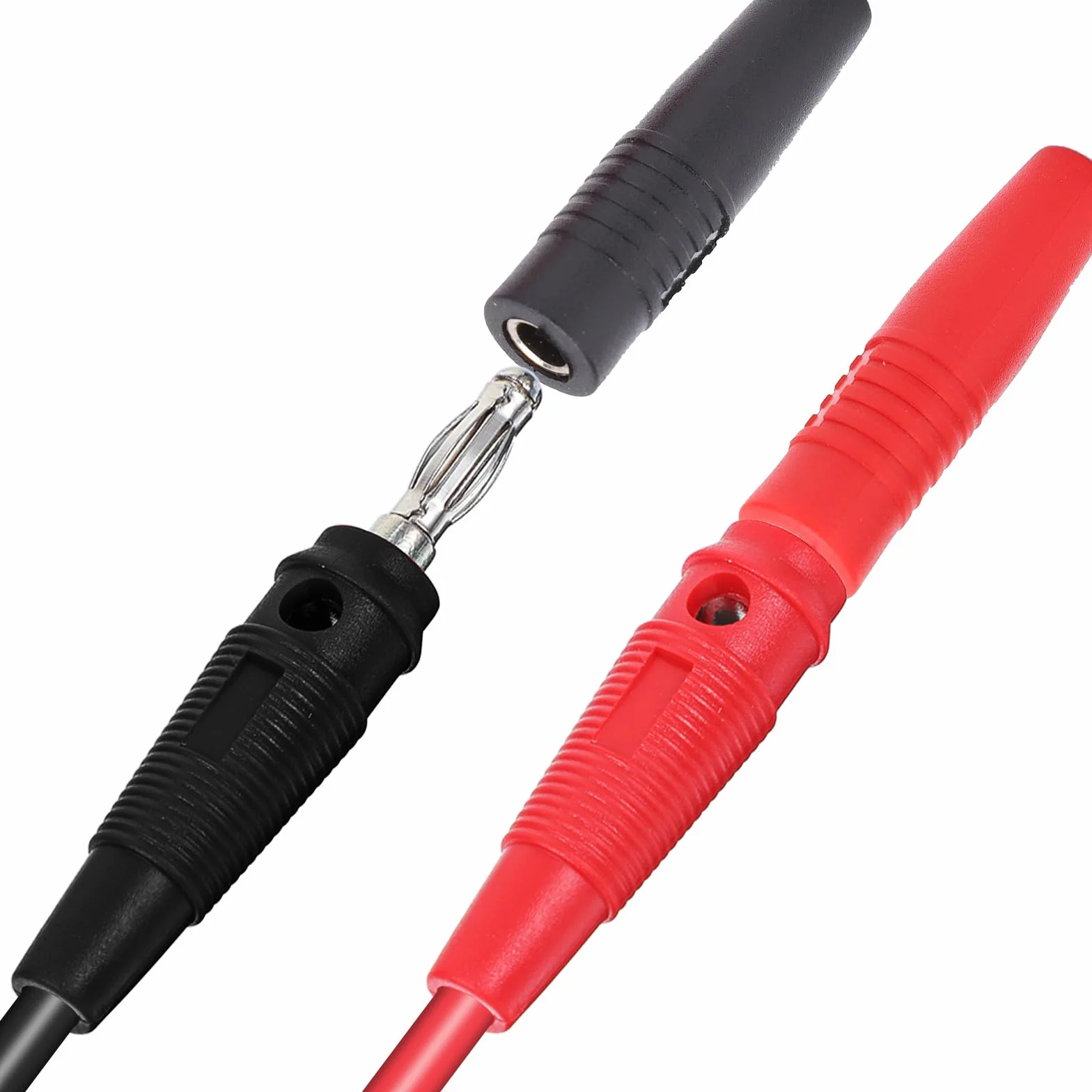 16 sztuk wtyczki bananowej 4 mm, do głośników i kabli, pudełko, do systemów stereo HiFi (8 czerwonych, 8)