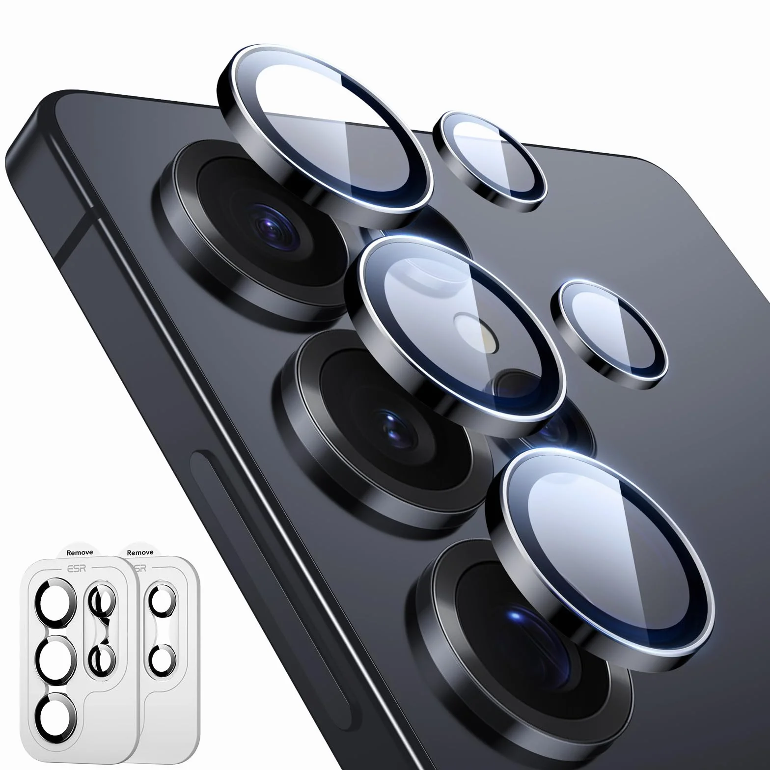 ESR Osłona obiektywu aparatu Samsung Galaxy S25 Ultra, pojedyncze osłony obiektywu, odporne na zarysowania, ultracienkie szkło hartowane z aluminiową krawędzią, etui do Galaxy S25 Ultra, 1 zestaw